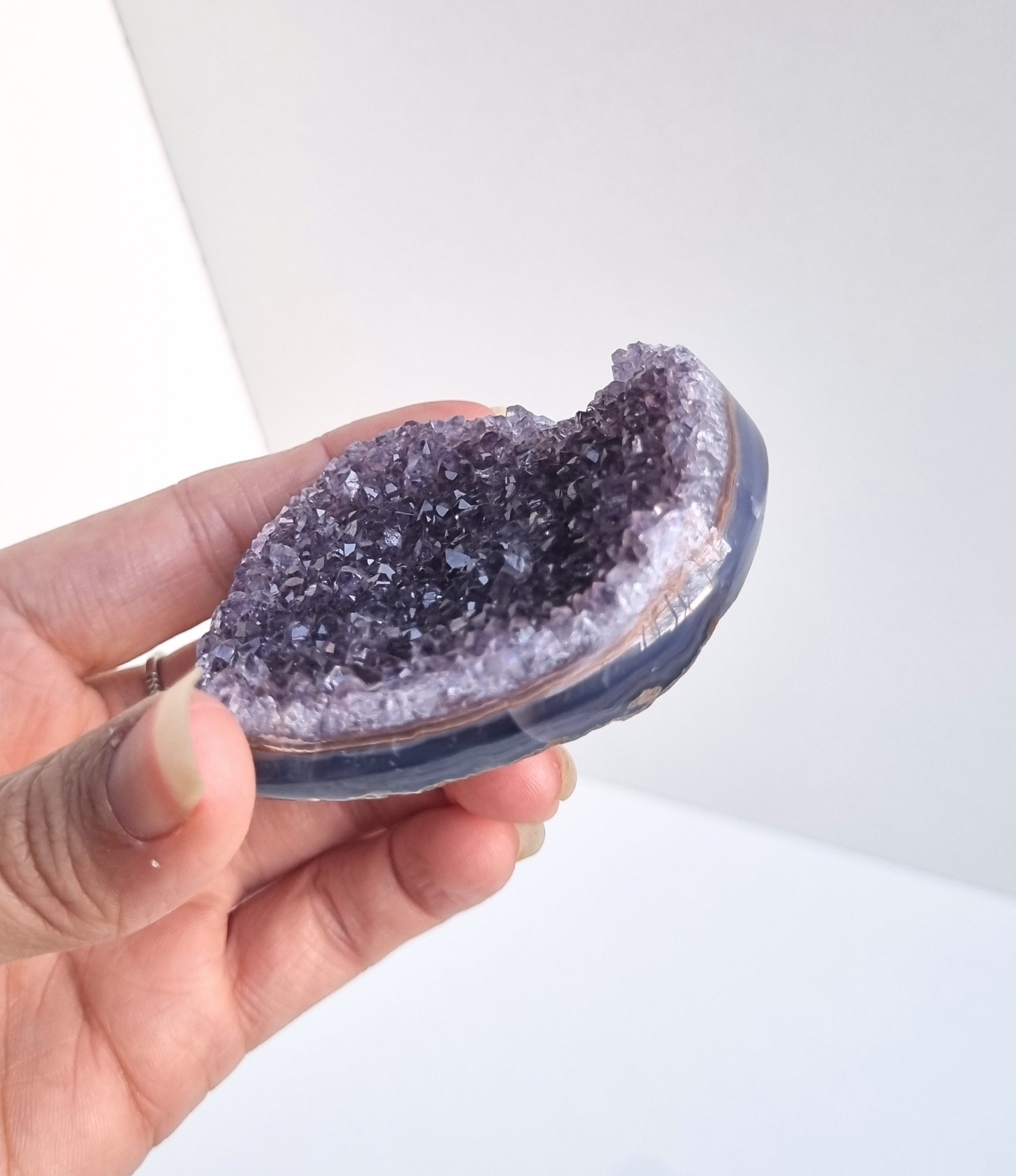 Amethist met agaat hart