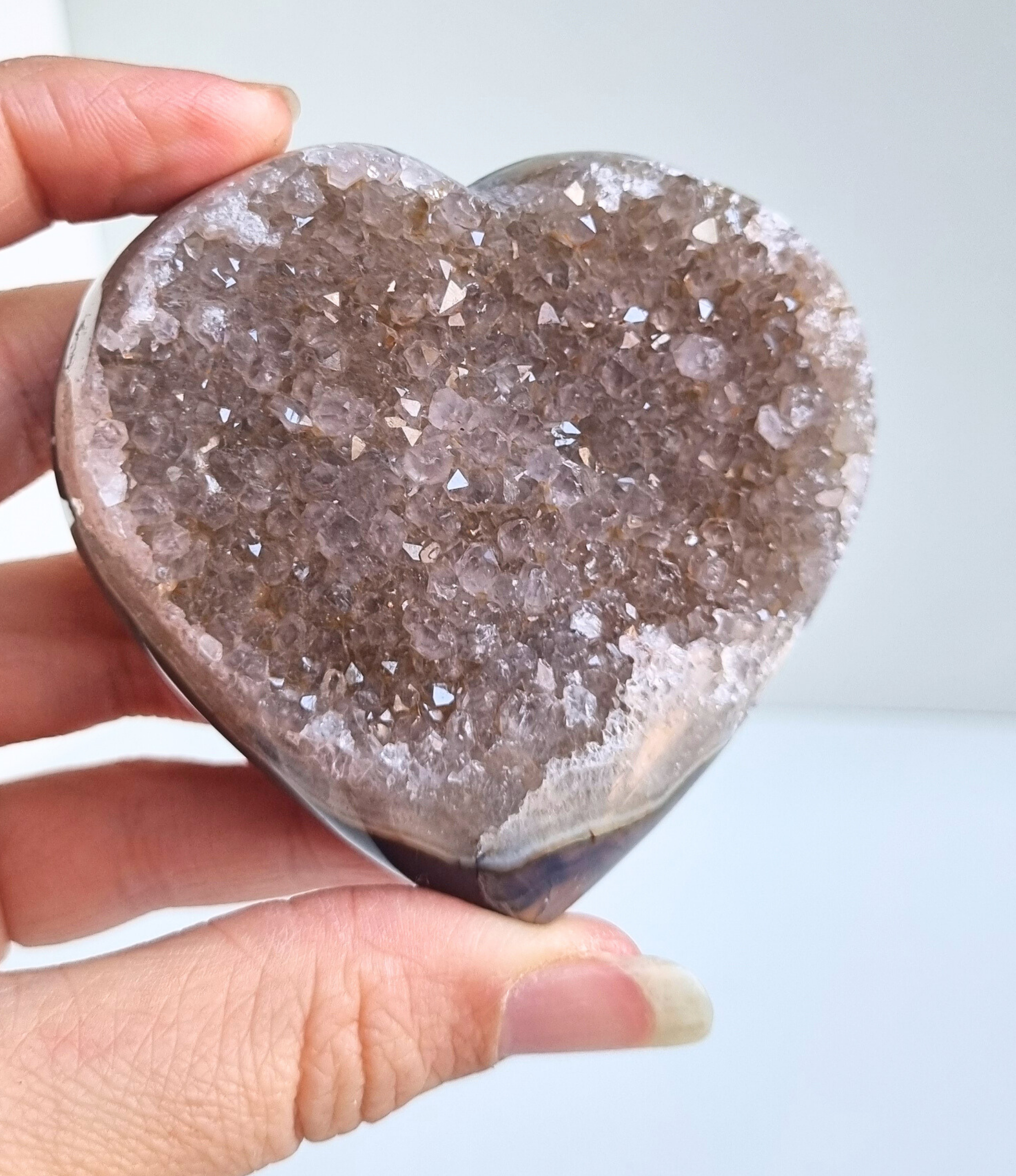 Amethist met agaat hart