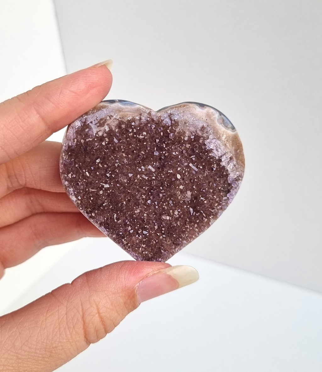 Amethist met agaat hart