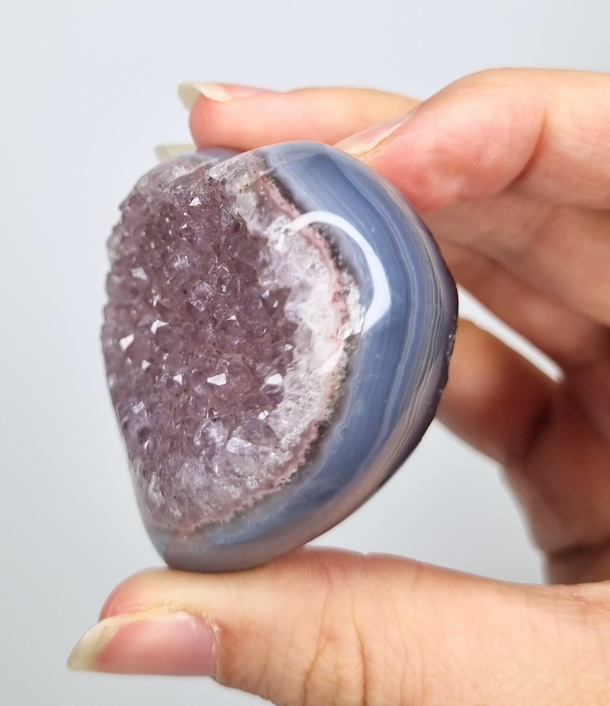 Amethist met agaat hart