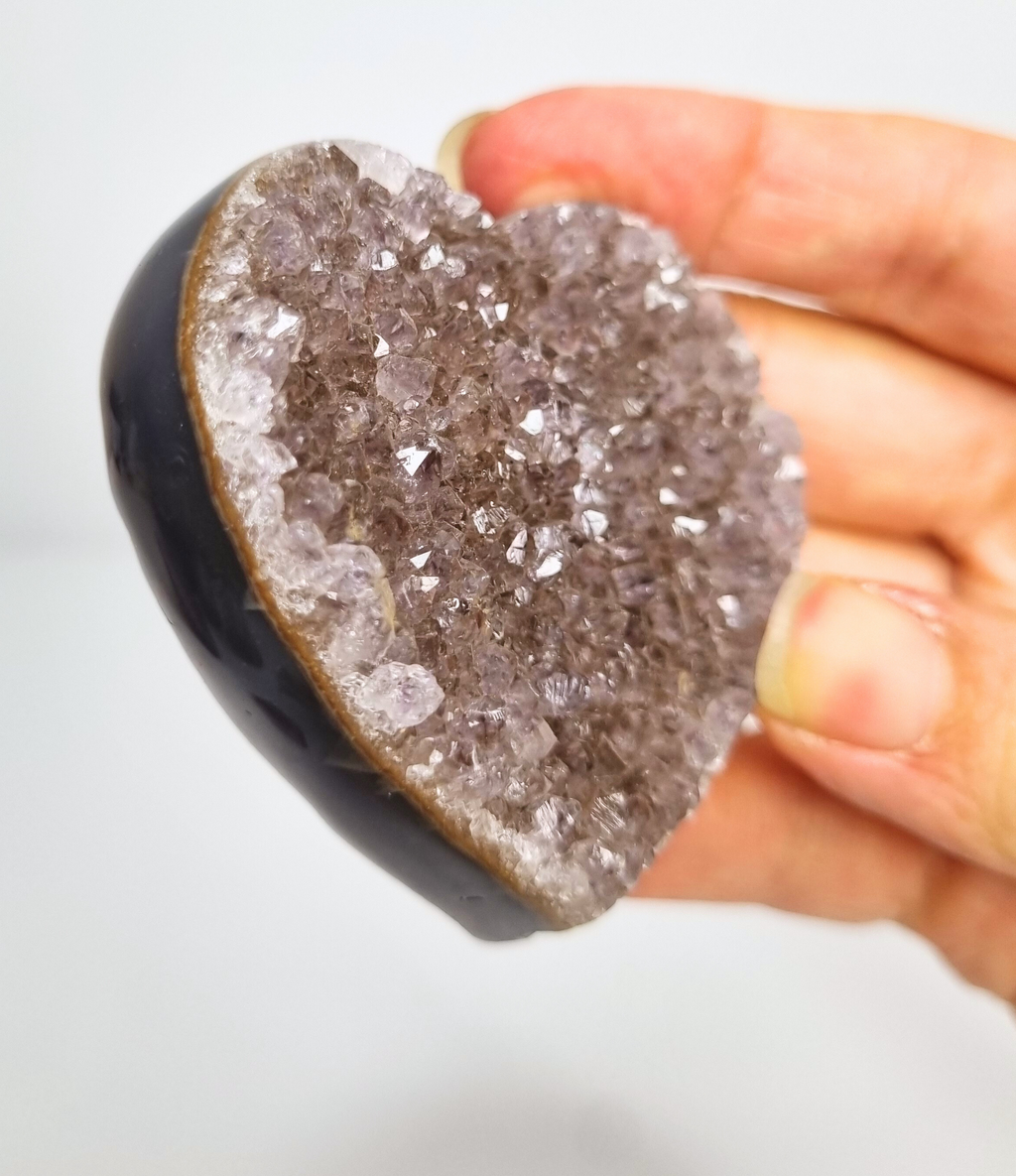 Amethist met agaat hart
