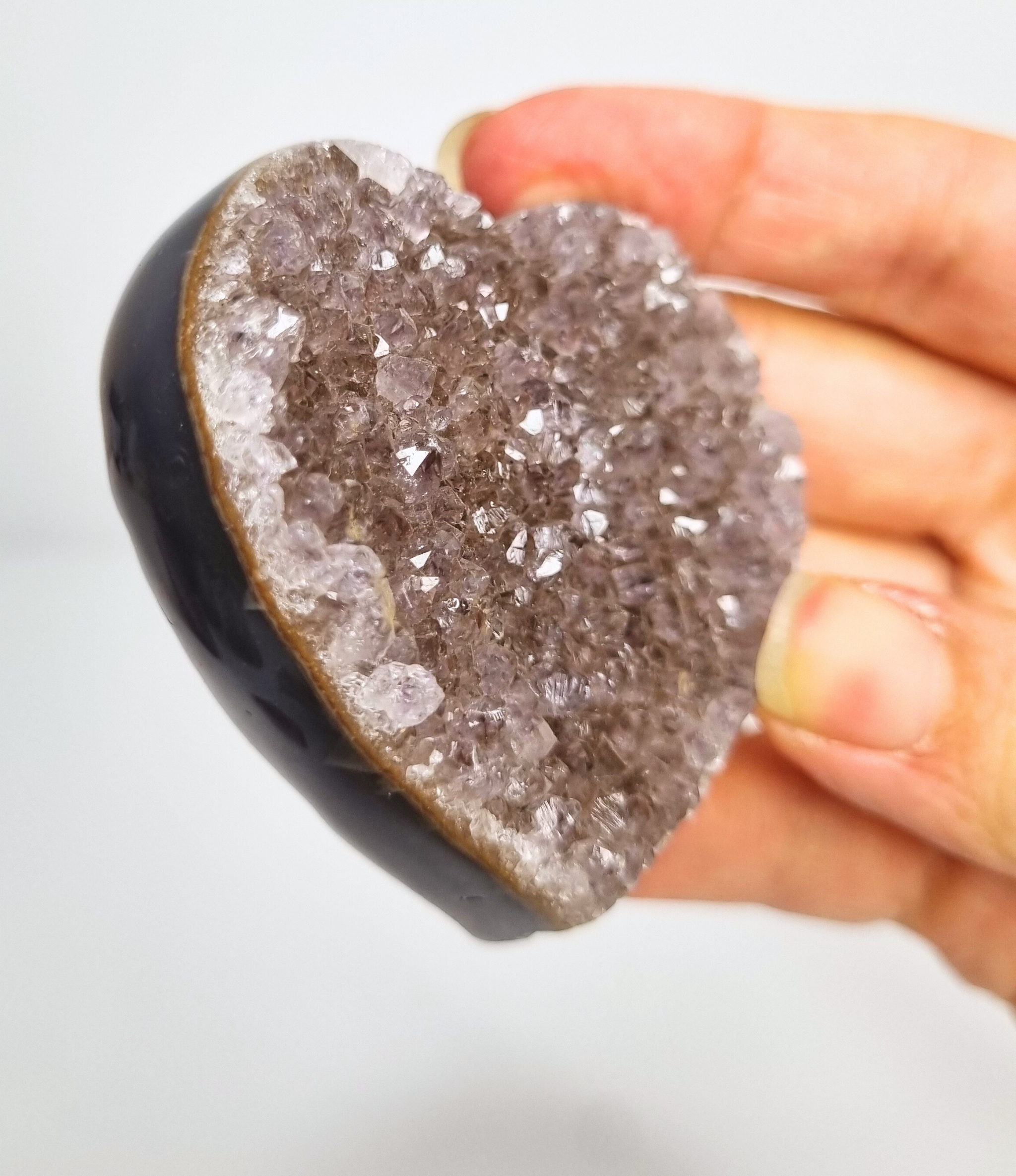 Amethist met agaat hart