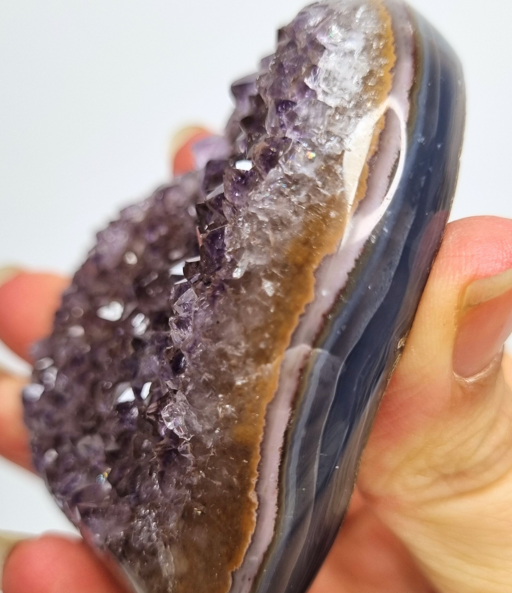 Amethist met agaat hart