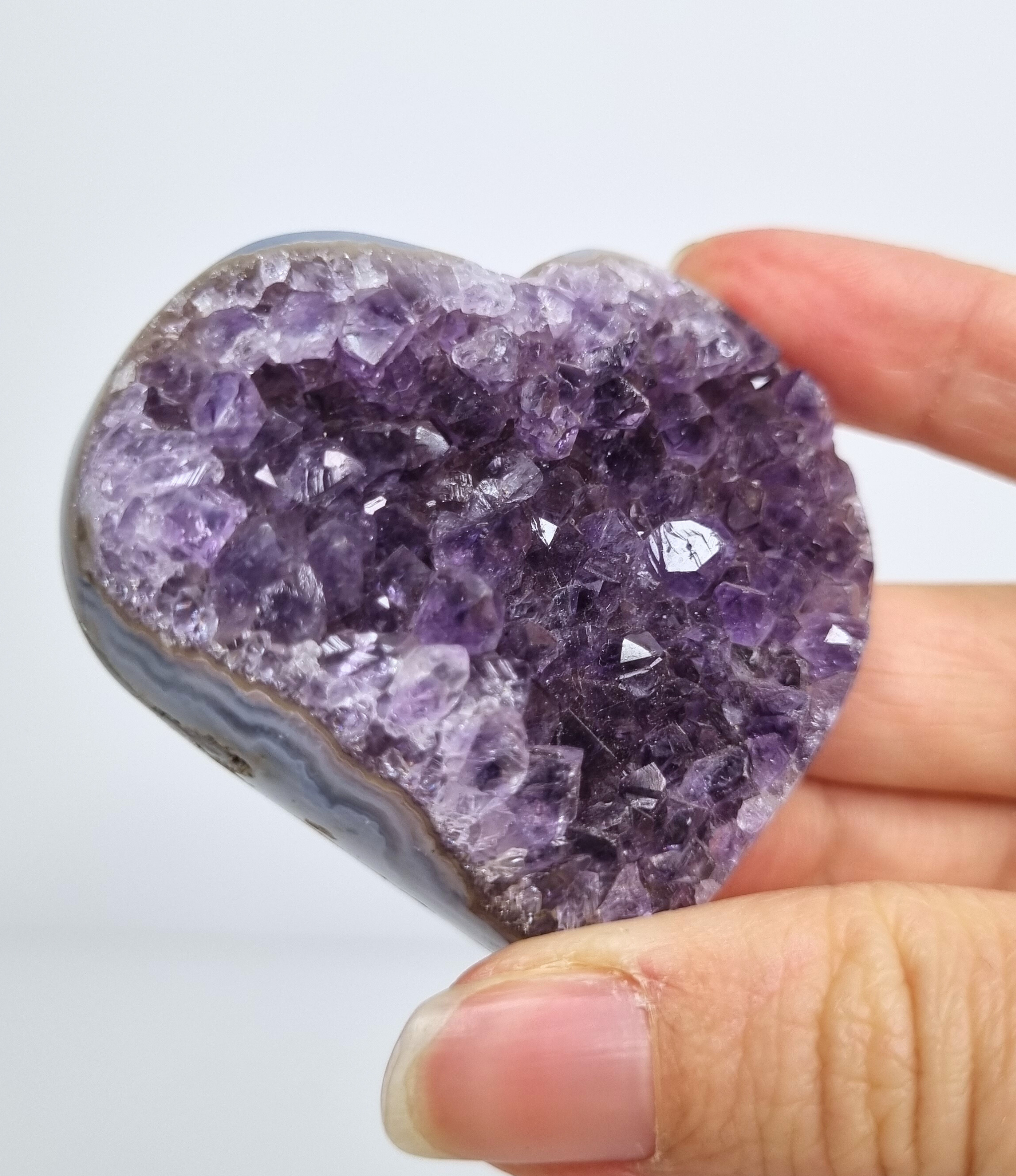 Amethist met agaat hart