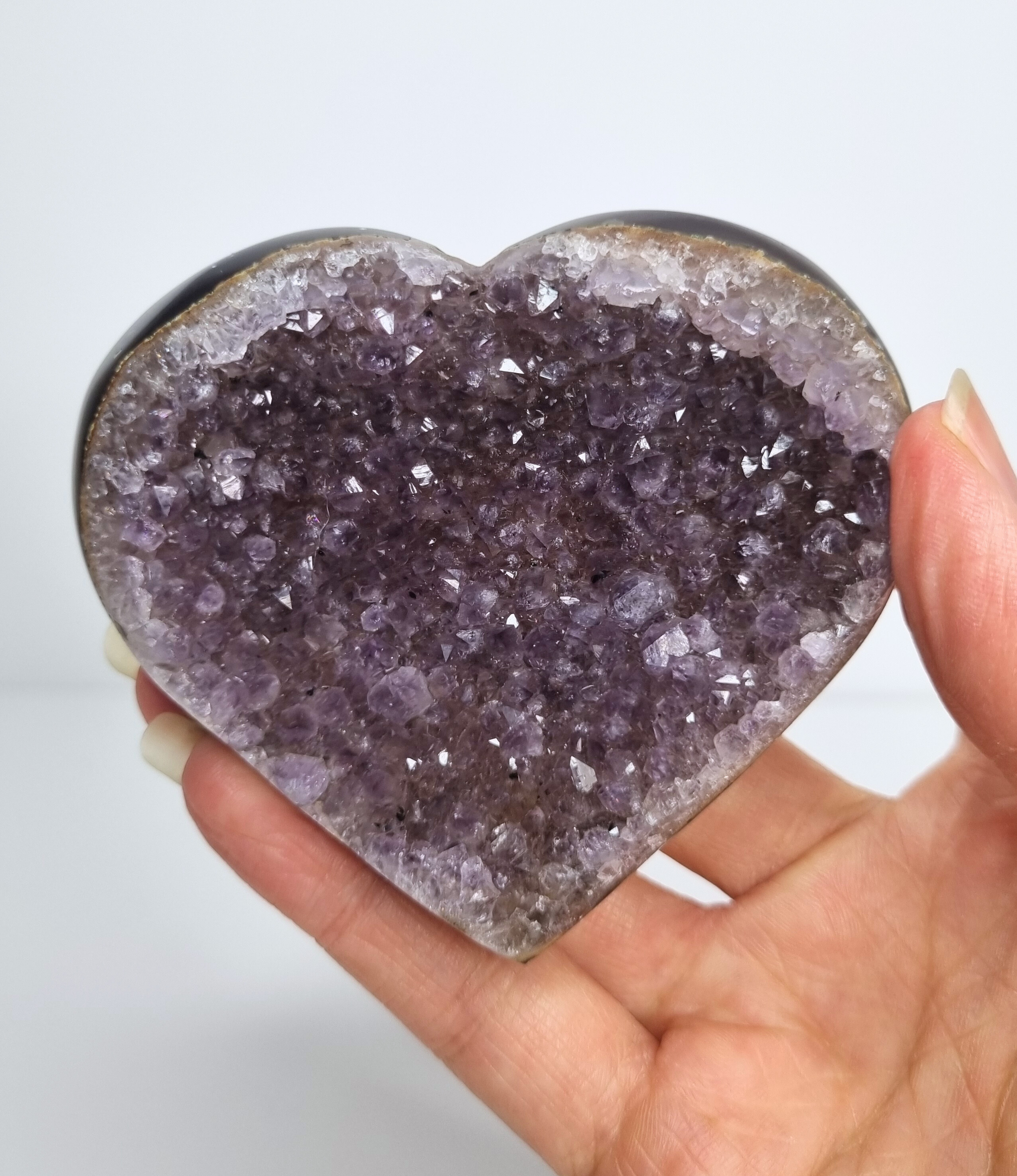 Amethist met agaat hart