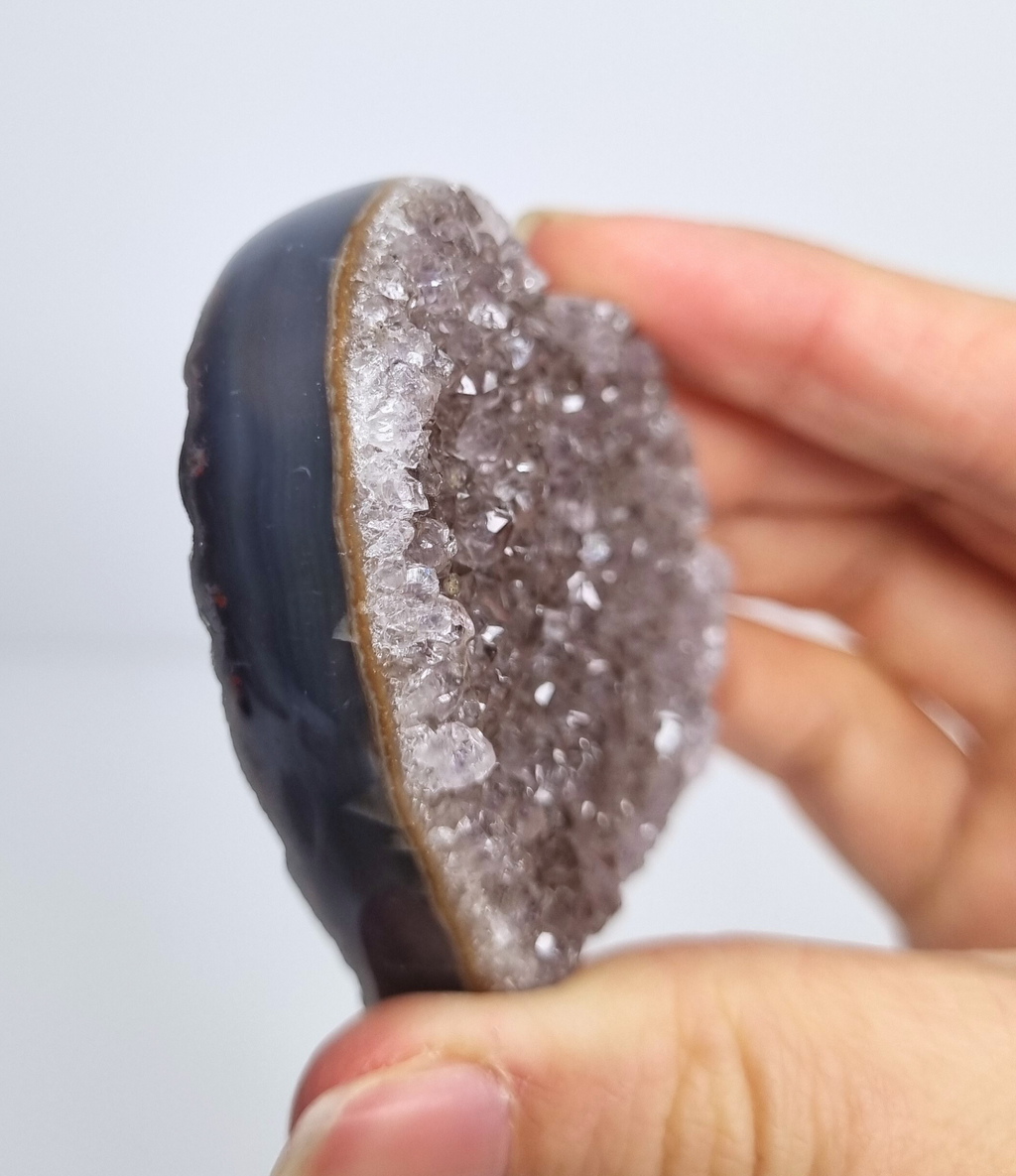 Amethist met agaat hart