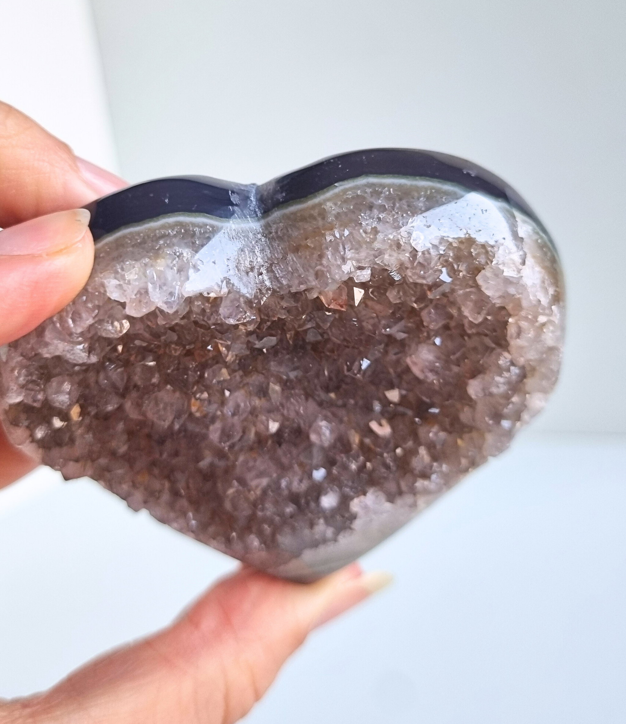 Amethist met agaat hart