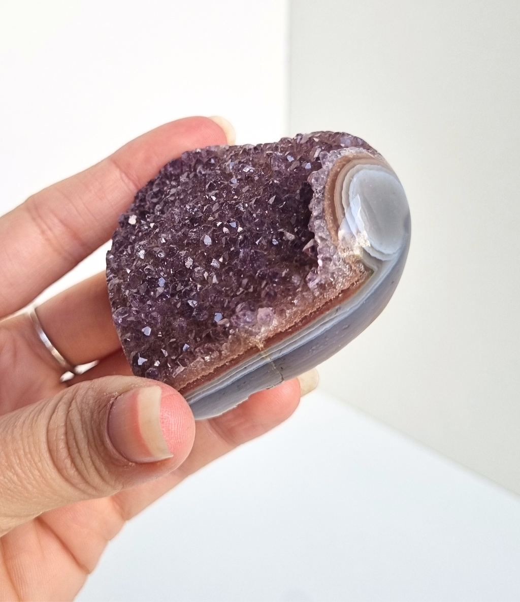 Amethist met agaat hart