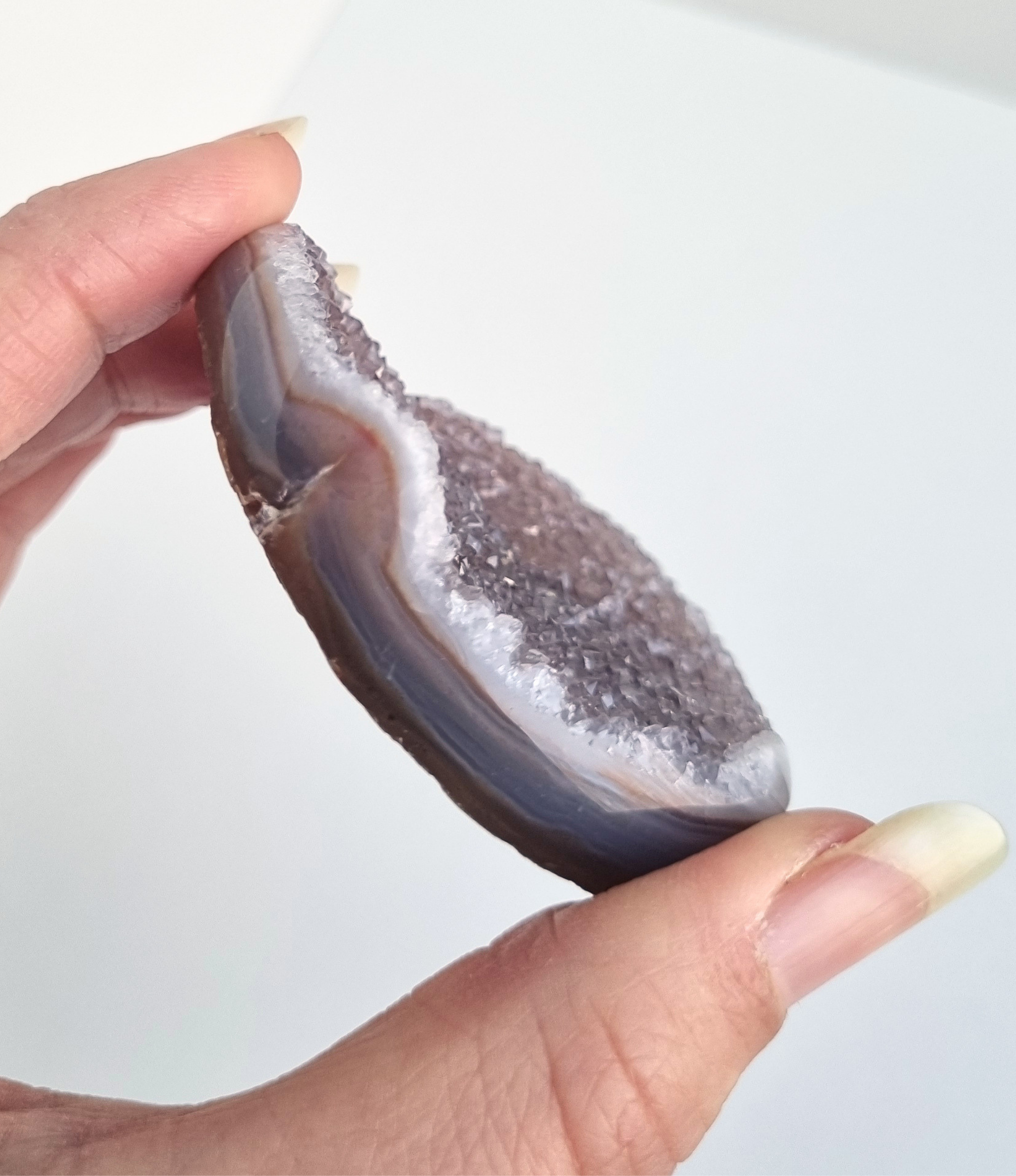 Amethist met agaat hart