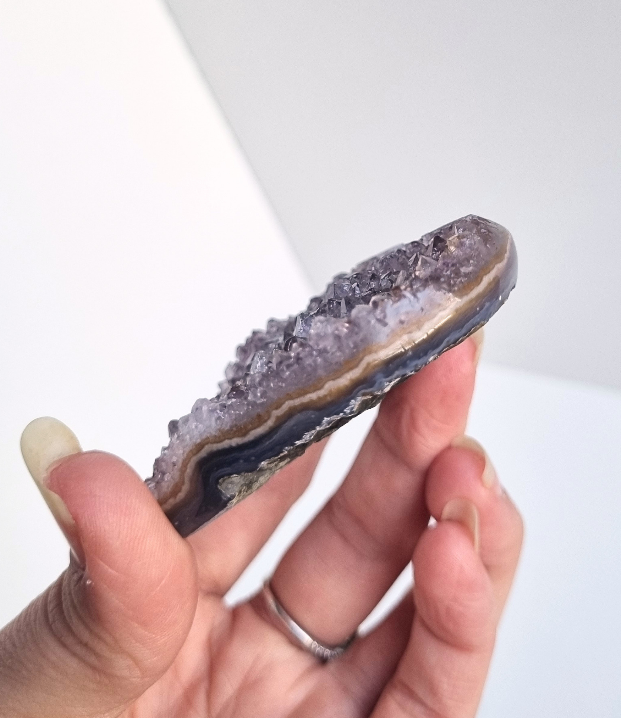 Amethist met agaat hart