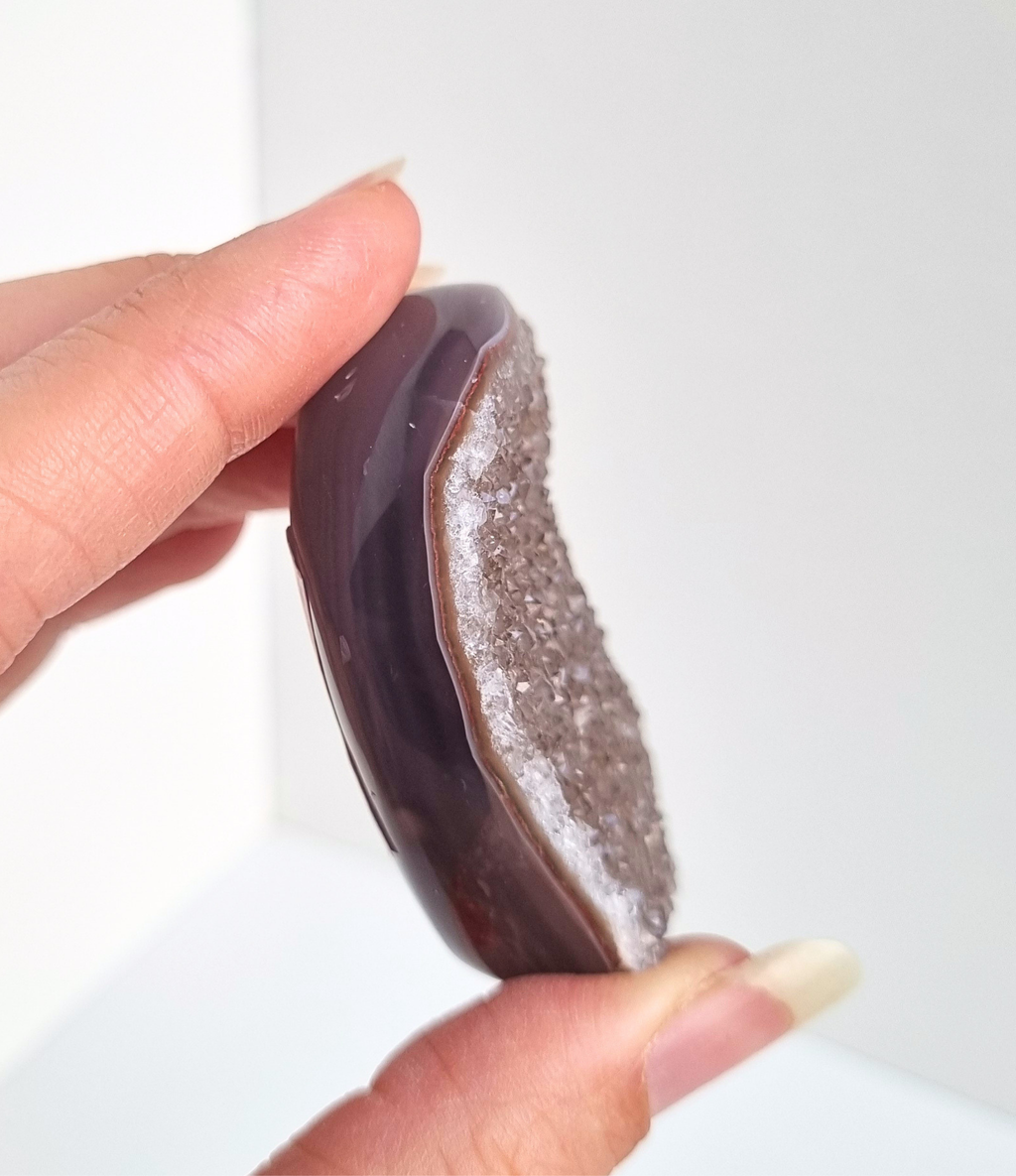 Amethist met agaat hart