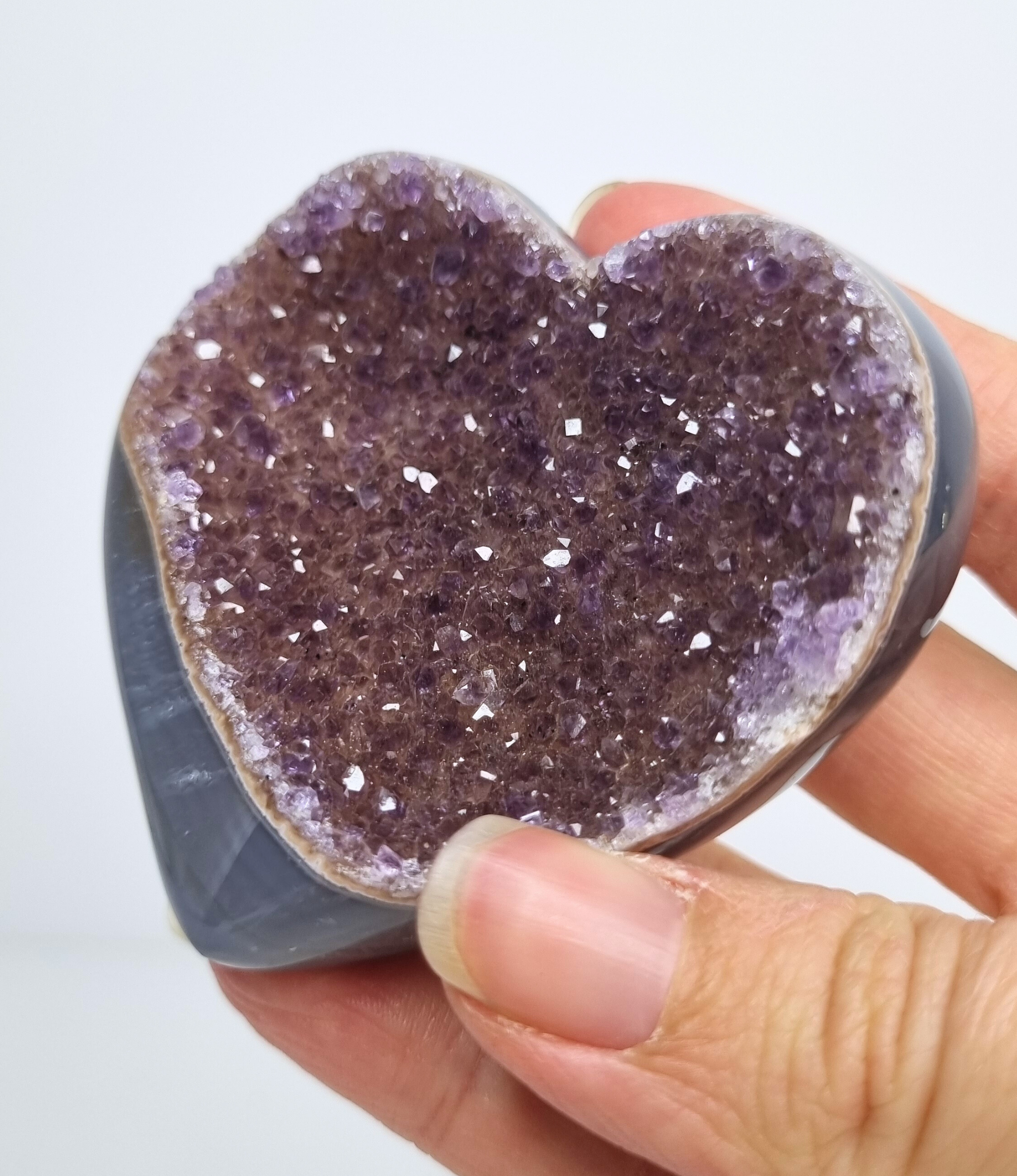 Amethist met agaat hart