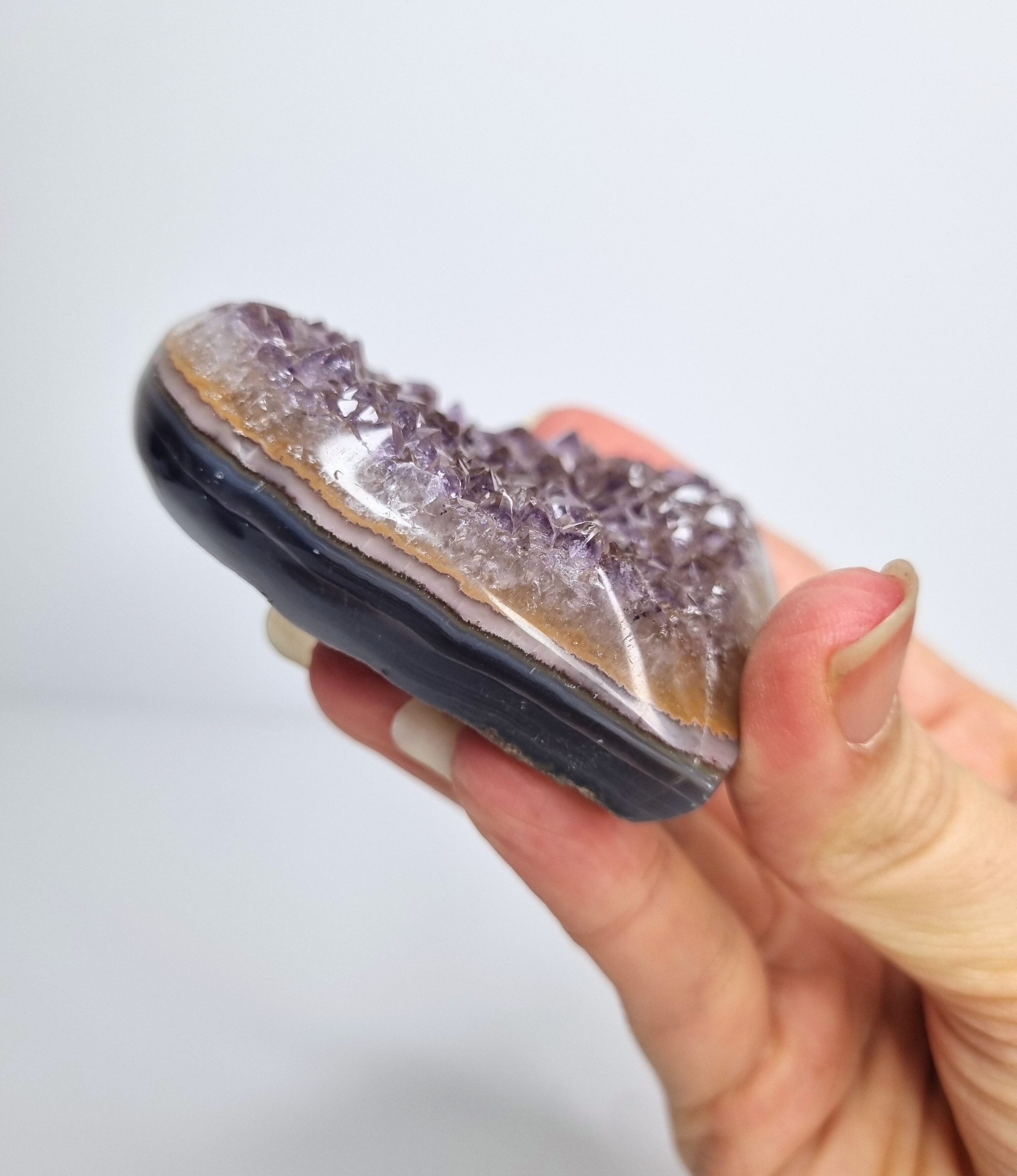 Amethist met agaat hart