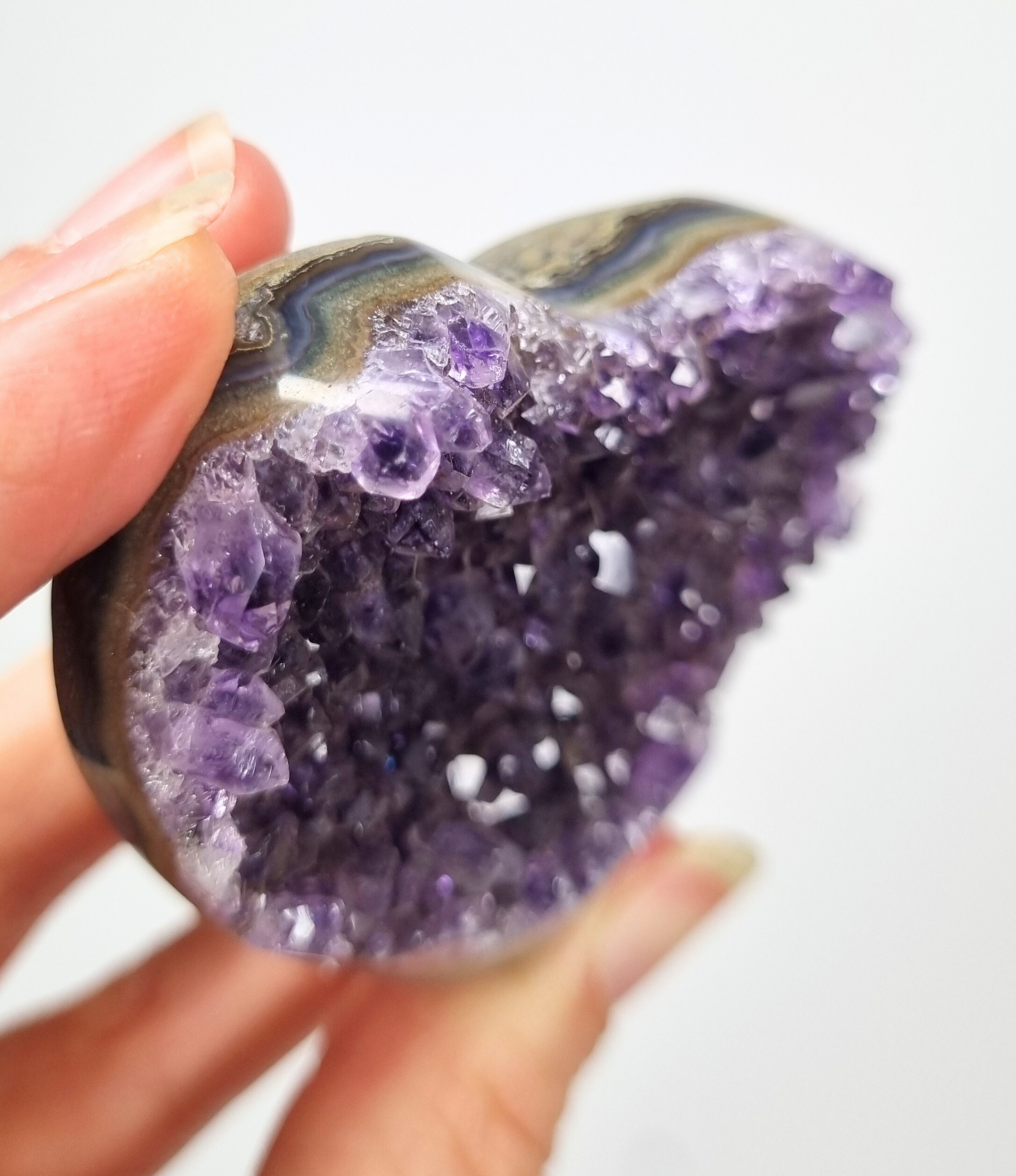 Amethist met agaat hart