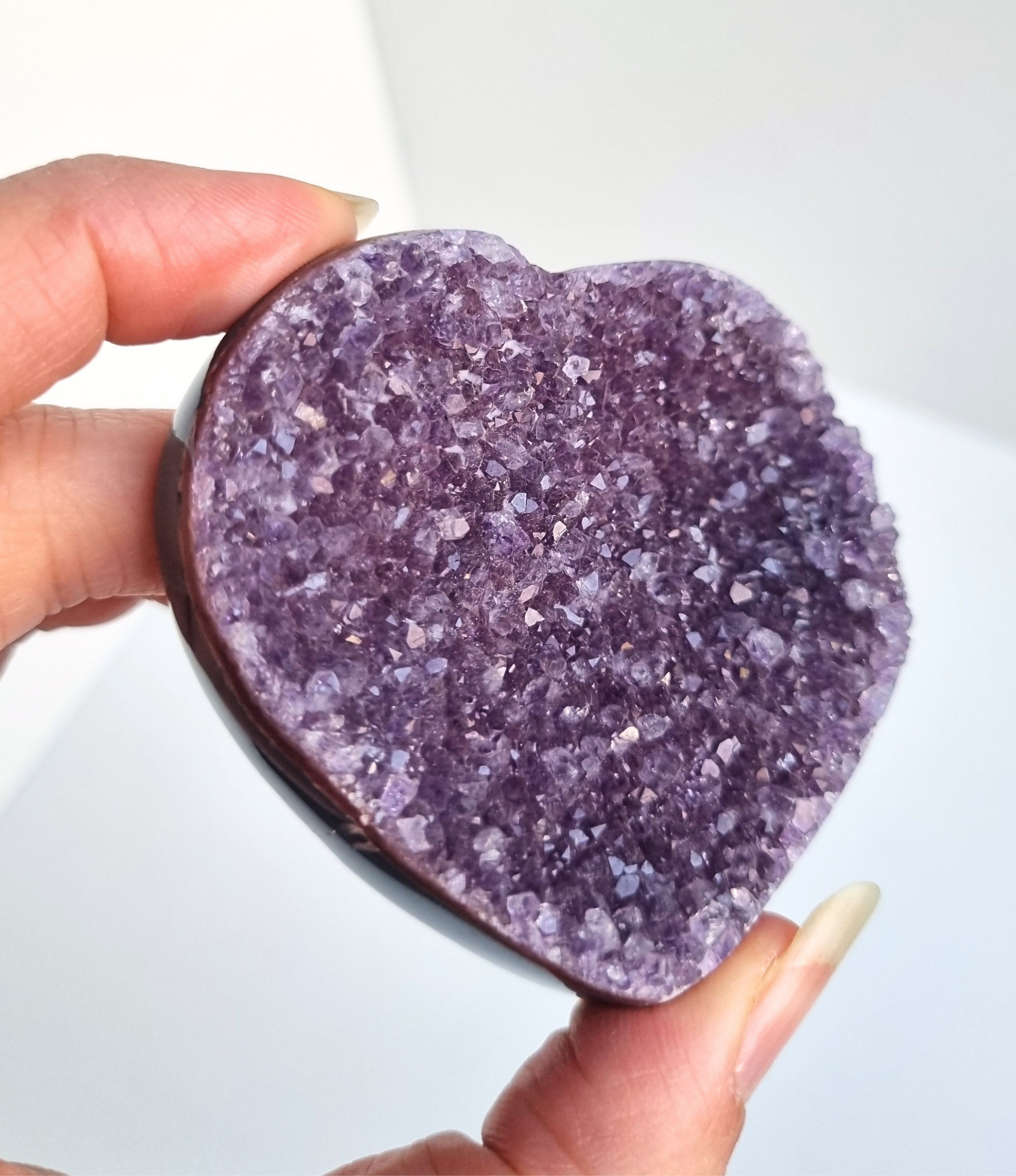 Amethist met agaat hart