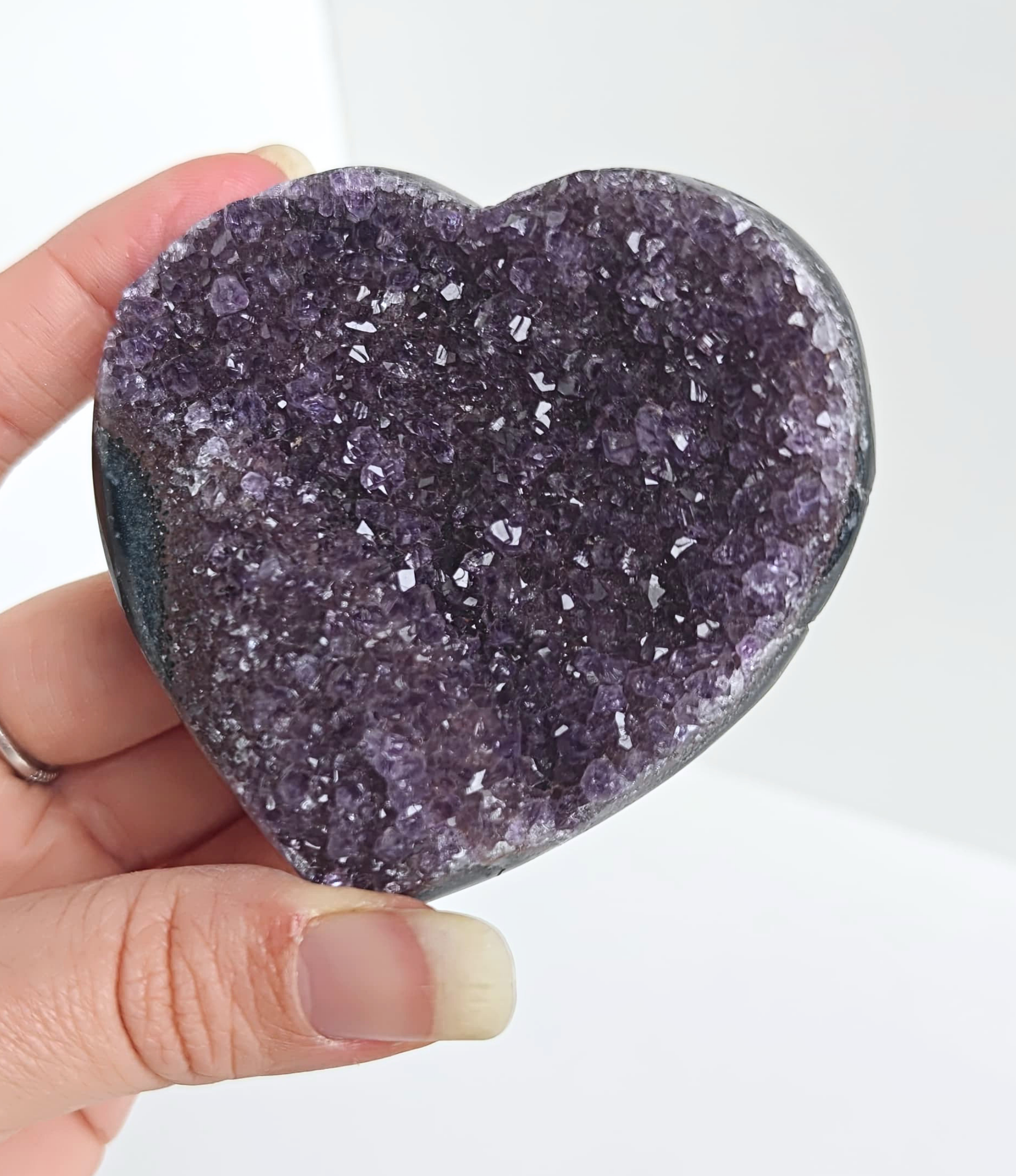 Amethist met agaat hart