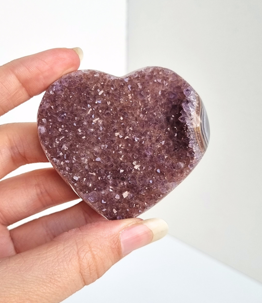 Amethist met agaat hart