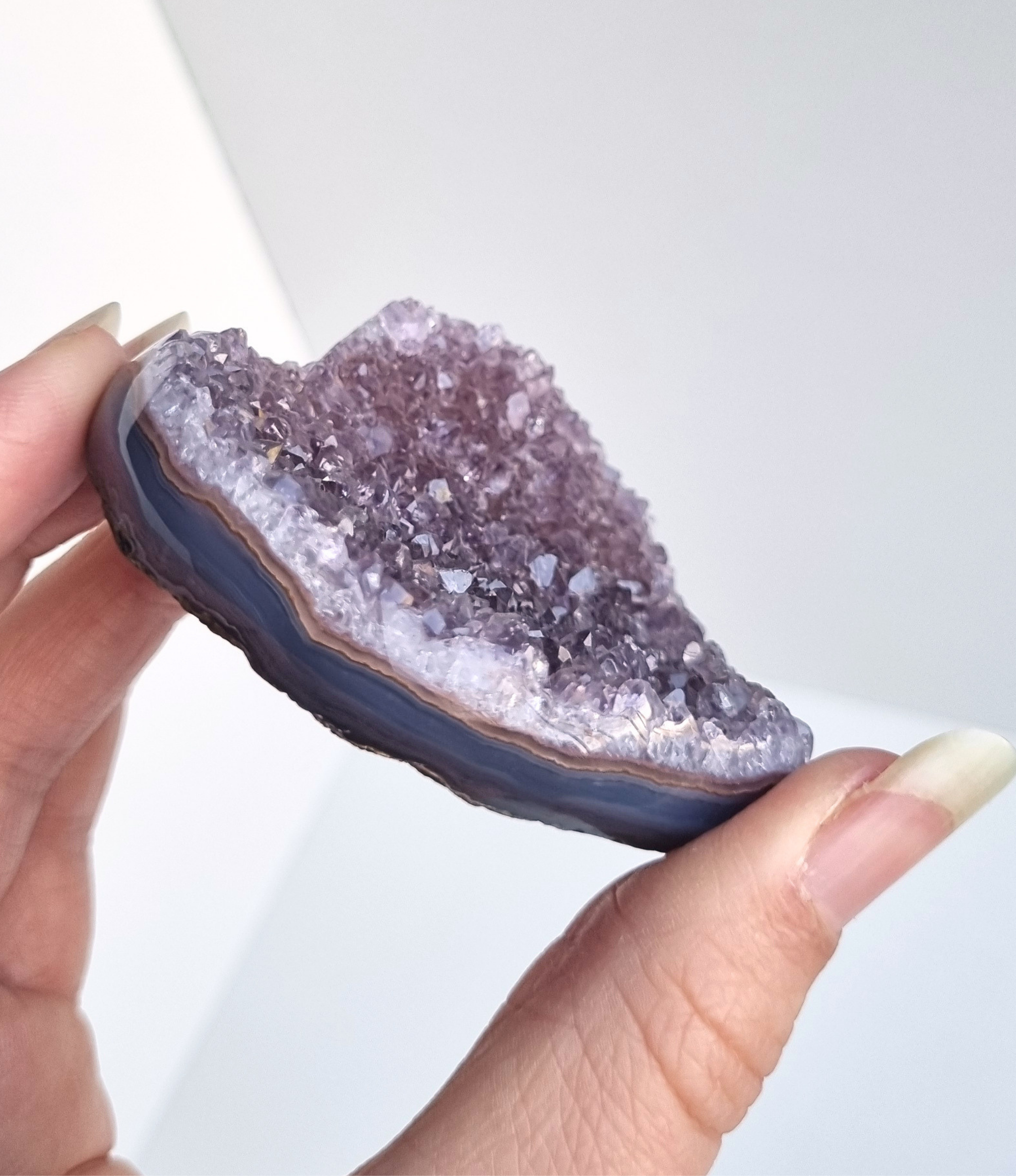 Amethist met agaat hart