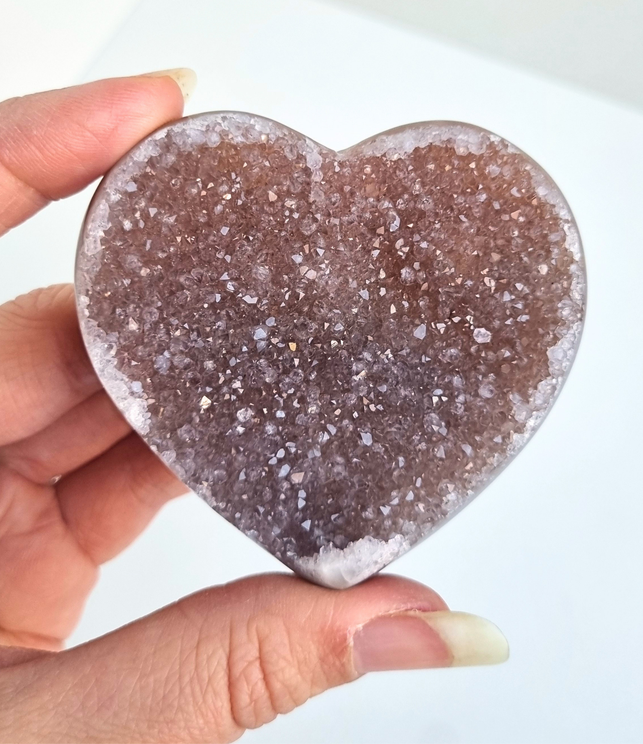 Amethist met agaat hart
