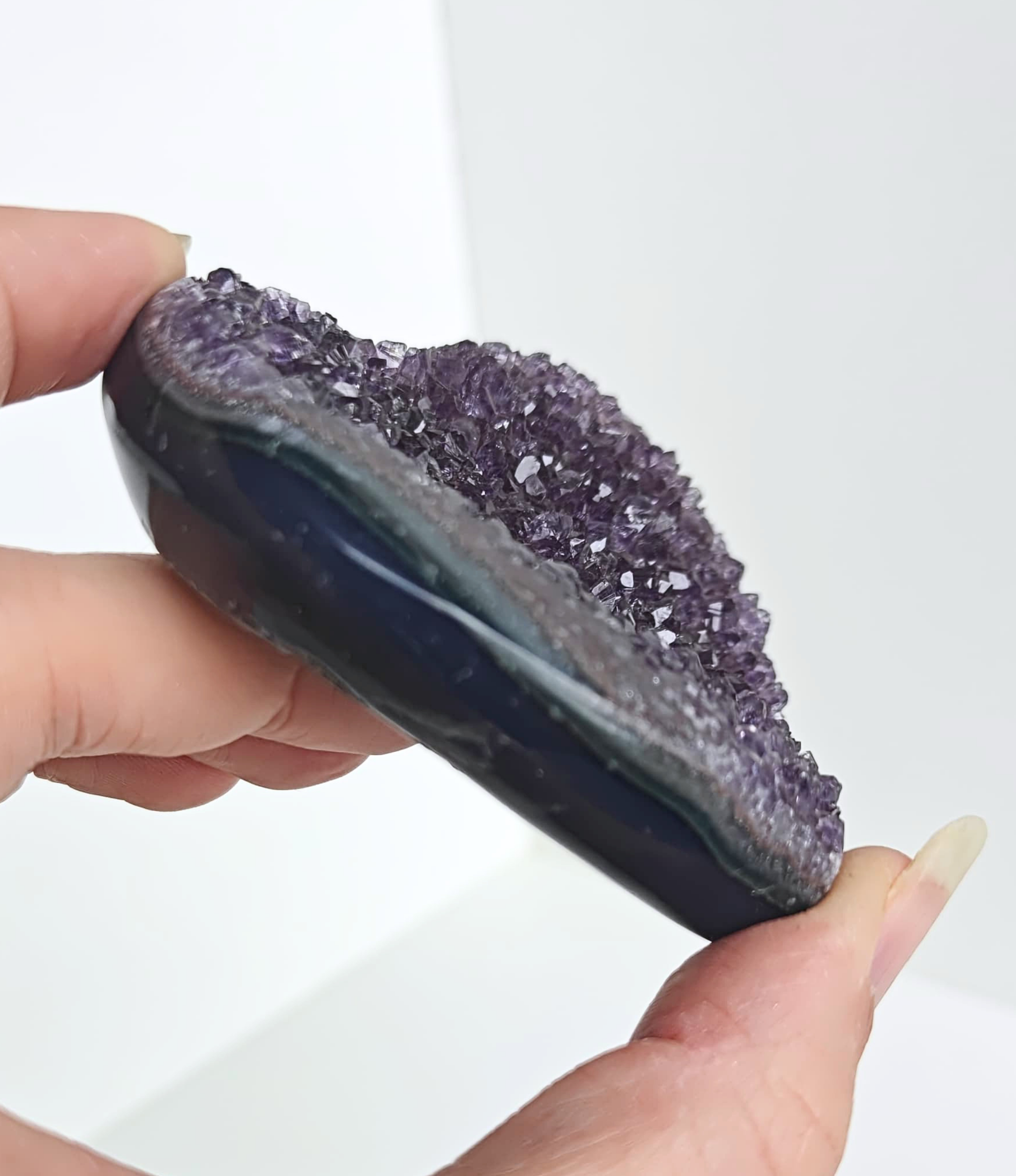 Amethist met agaat hart