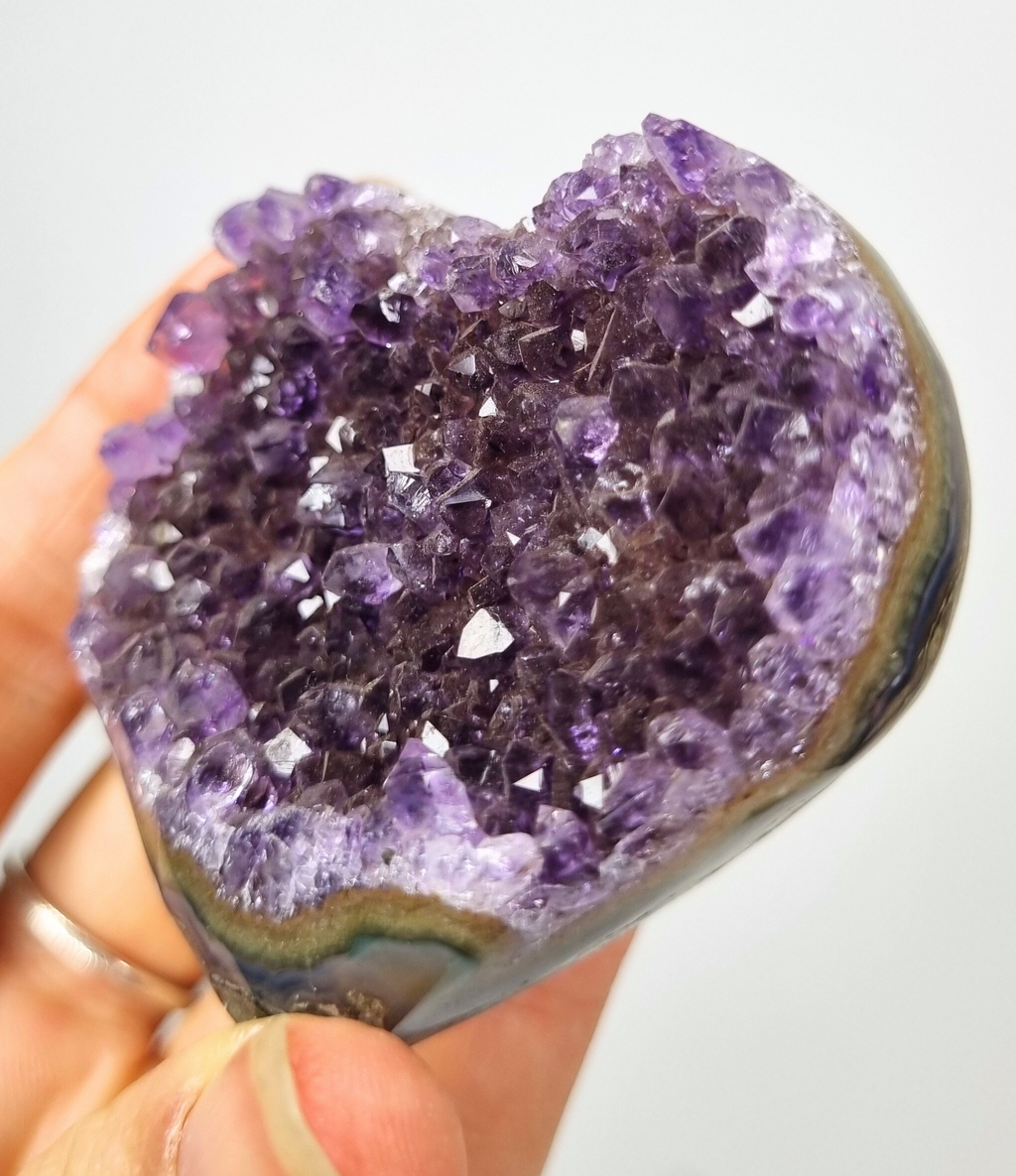 Amethist met agaat hart