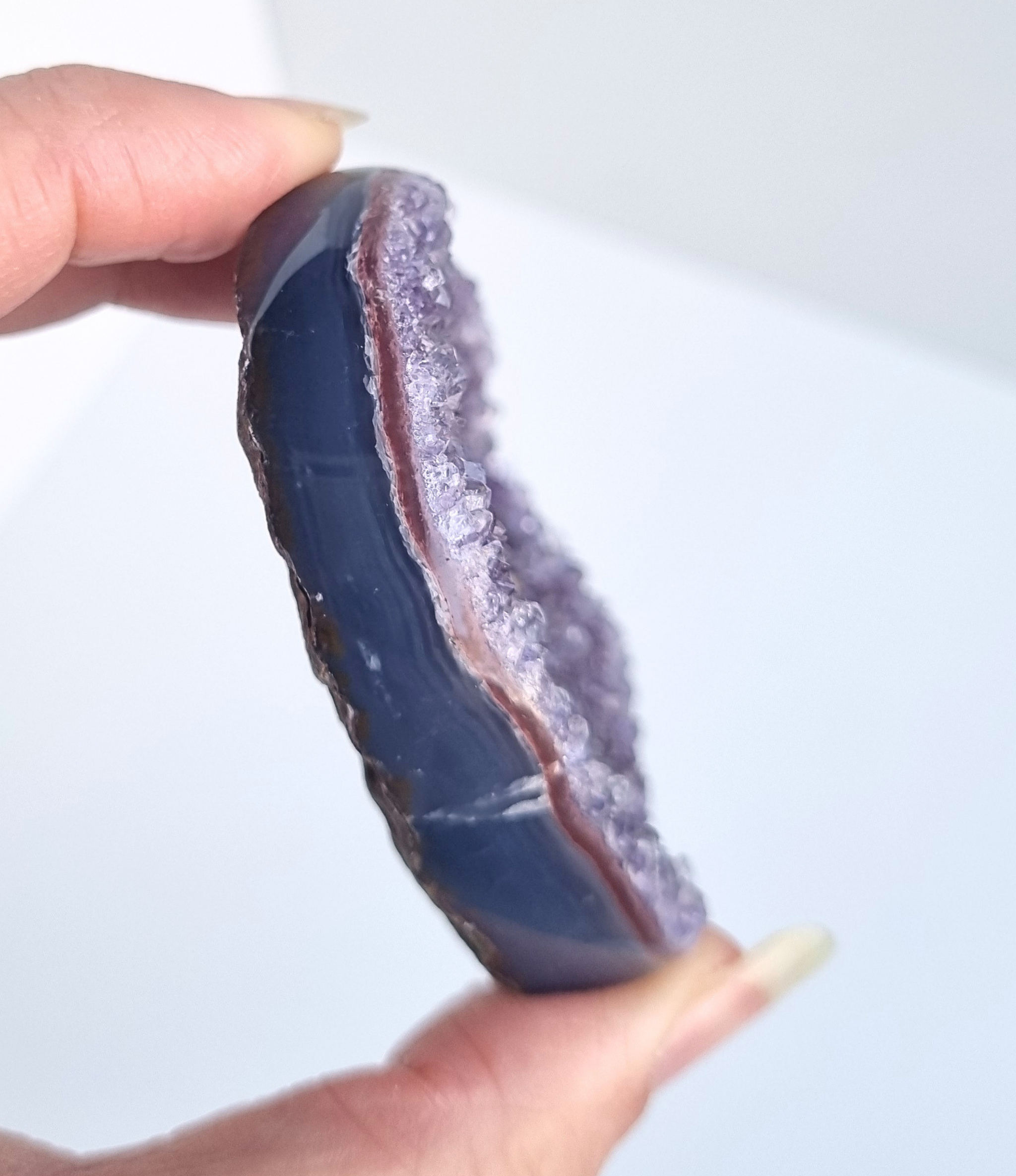 Amethist met agaat hart