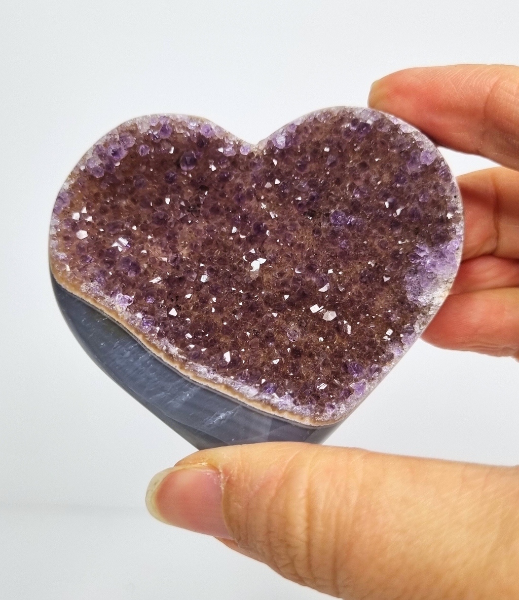 Amethist met agaat hart