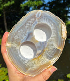 Agate tea light holder