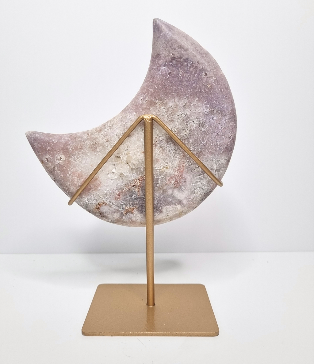 Roze amethist maan op standaard