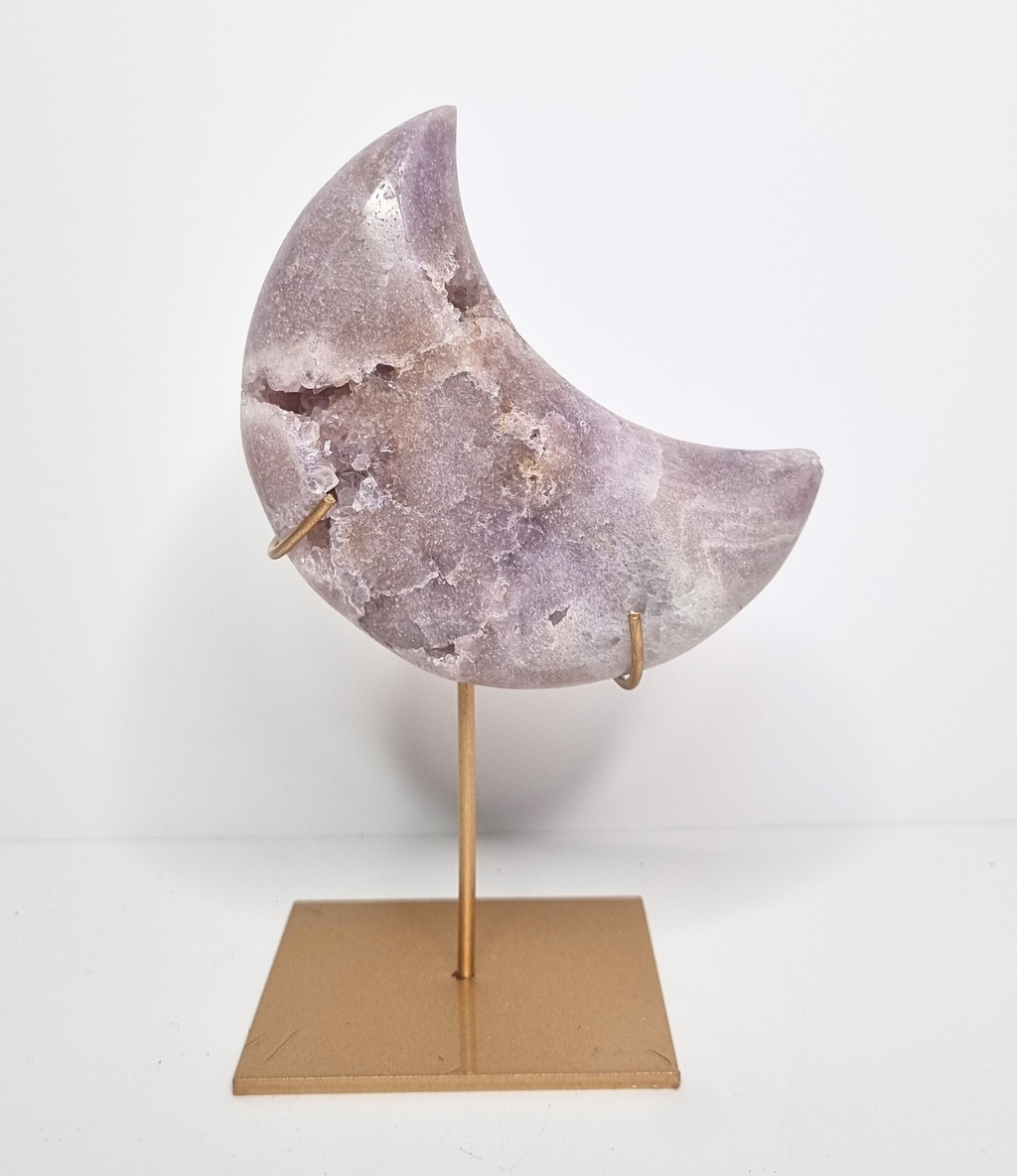 Roze amethist maan op standaard