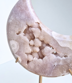 Pink amethyst moon on stand