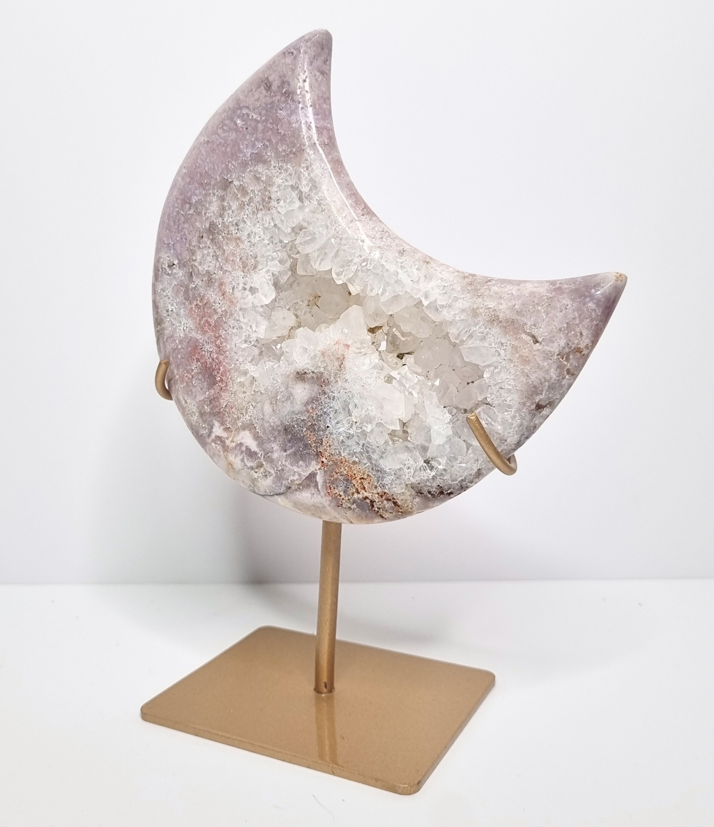 Roze amethist maan op standaard
