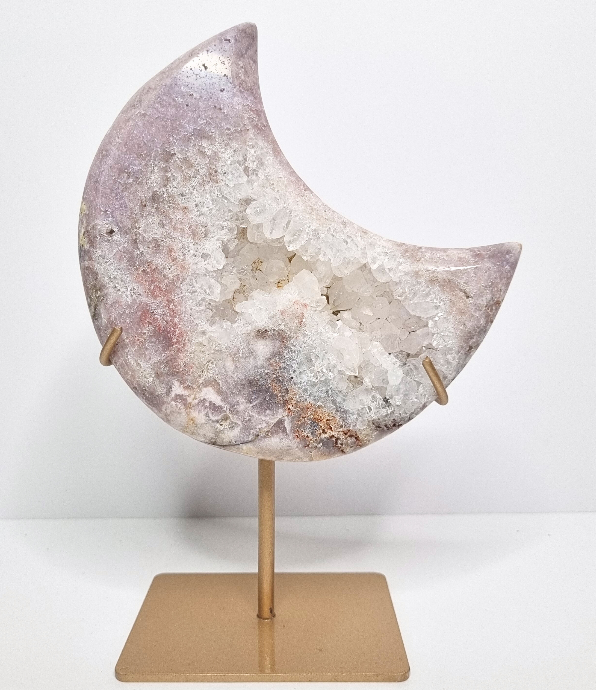 Roze amethist maan op standaard