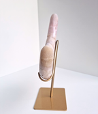 Pink amethyst moon on stand