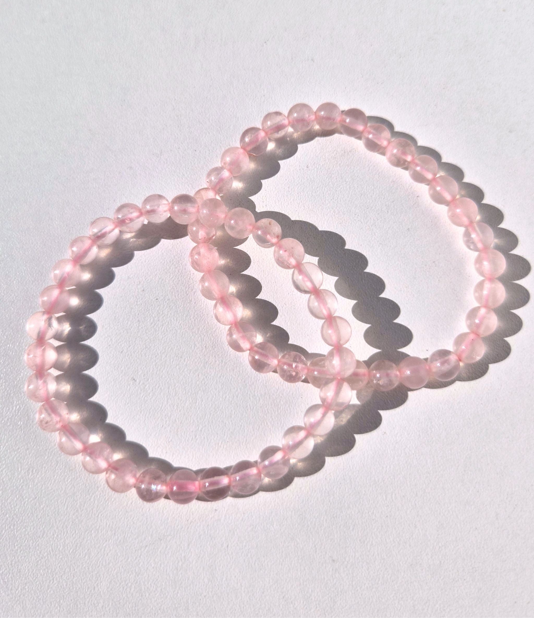 Rozekwarts kogelarmband 6mm