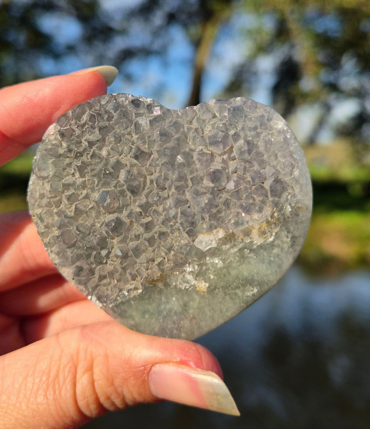 Améthyste avec agate cœur
