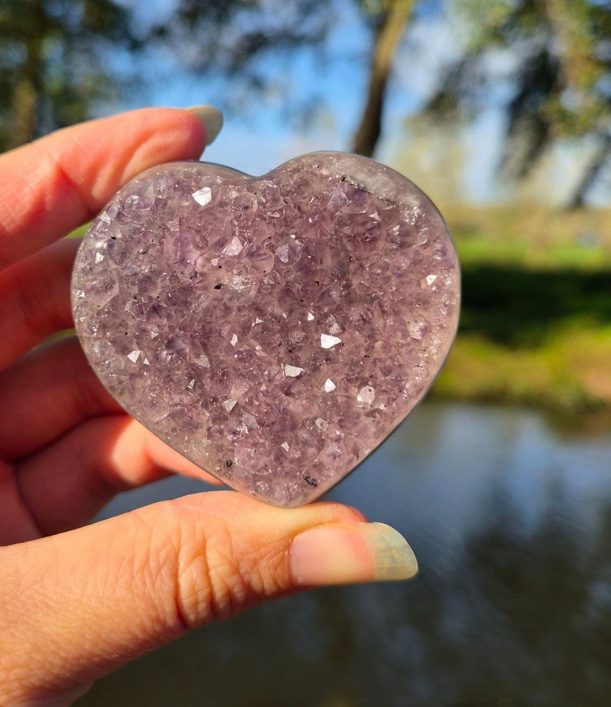 Améthyste avec agate cœur