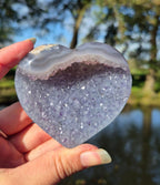 Améthyste avec agate cœur