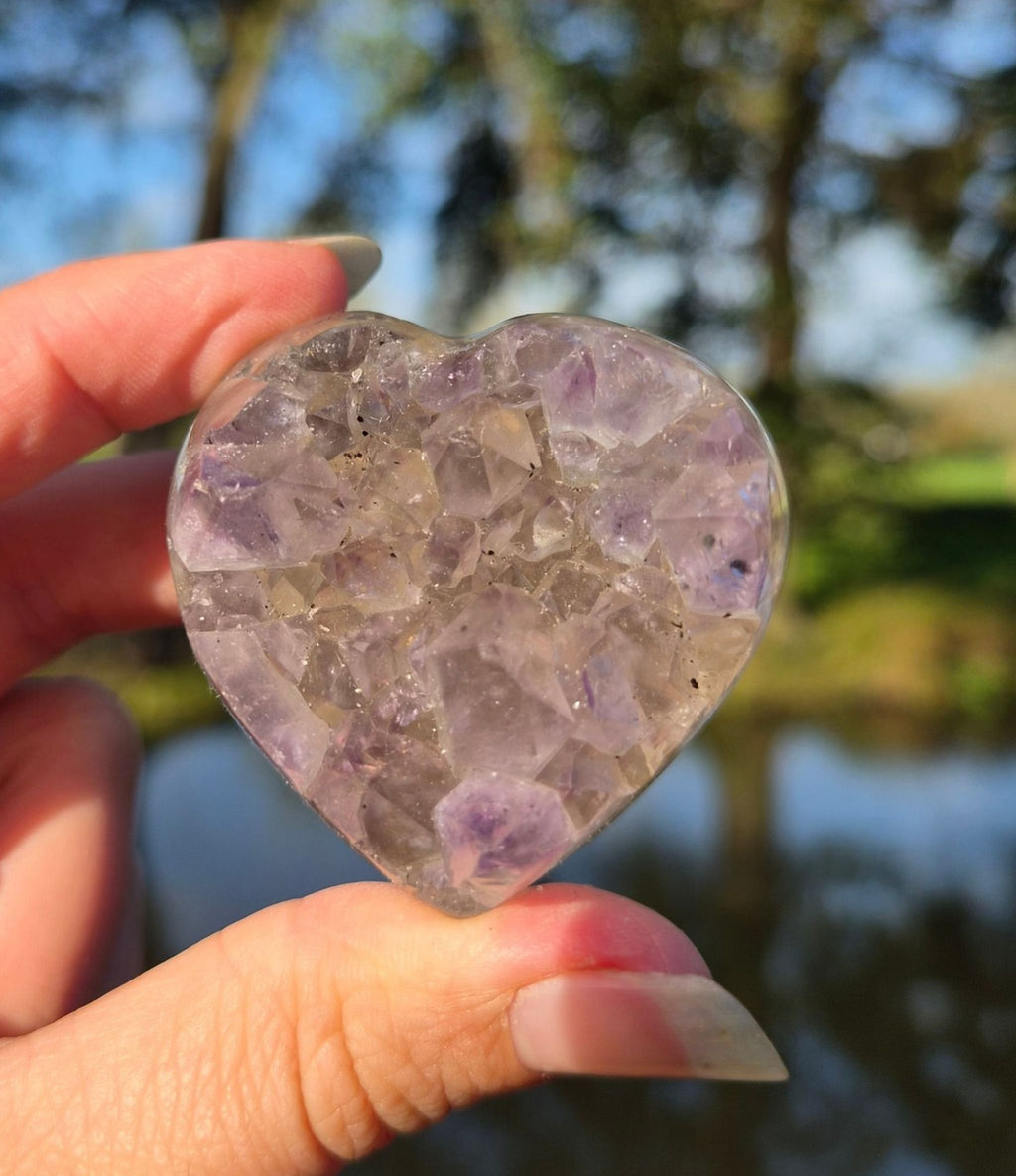 Améthyste avec agate cœur