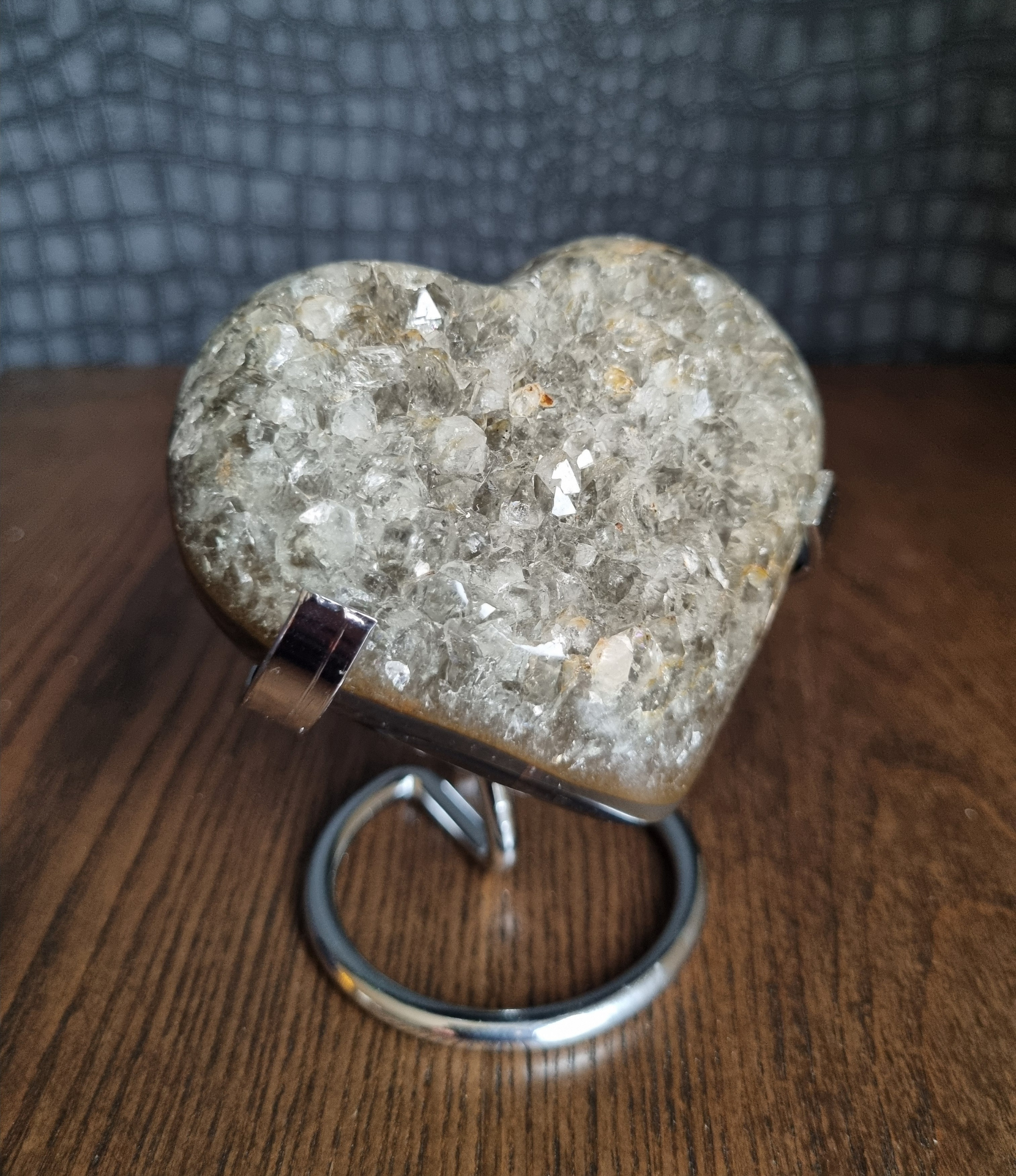 Amethist hart inclusief standaard