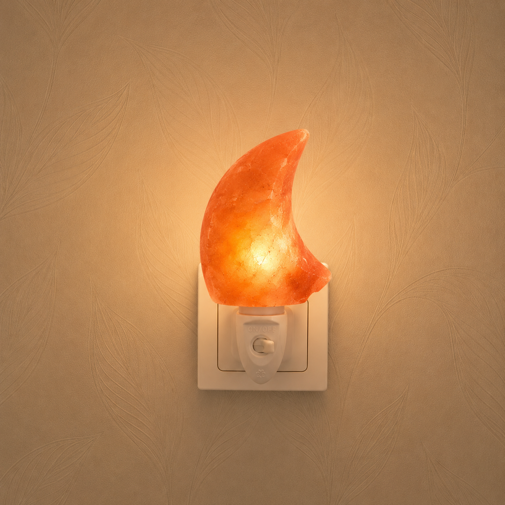 Petite lampe en sel de l'Himalaya lune - orange