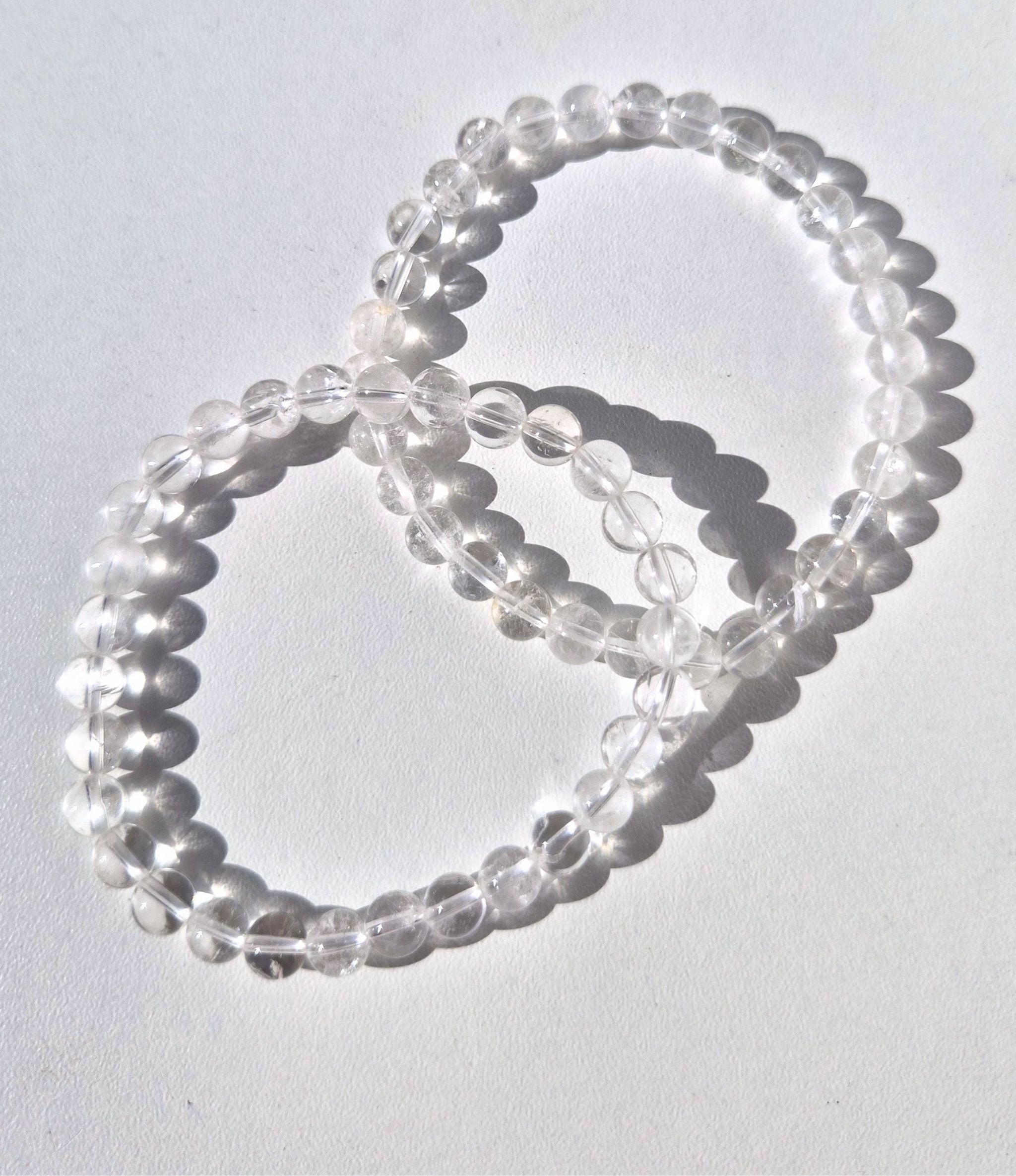 Bergkristal kogelarmband 6 mm