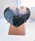 Pink amethyst heart stand