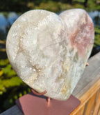 Rosa Amethyst Herz Ständer