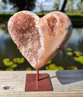Pink amethyst heart stand