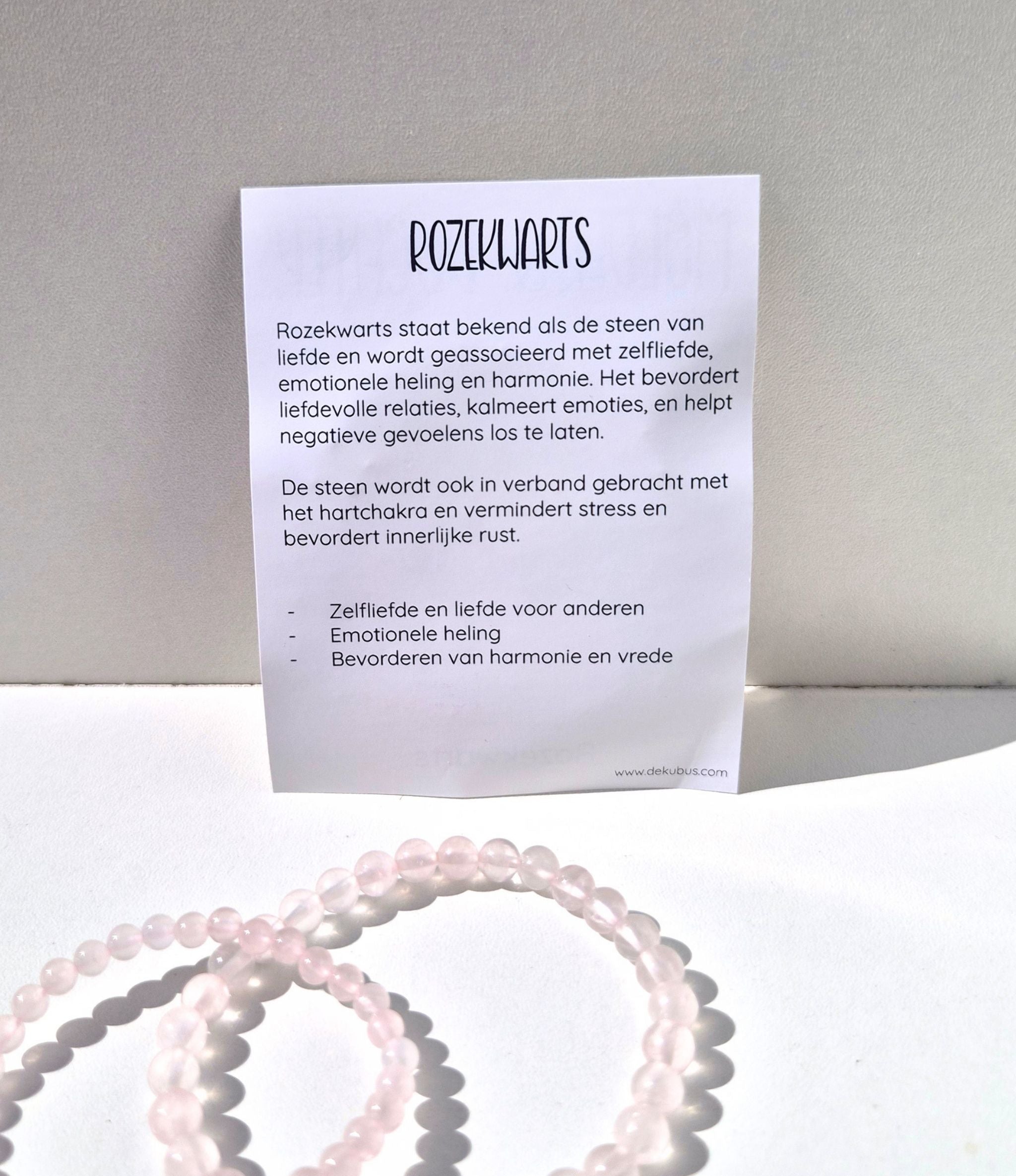 Rozekwarts moeder dochter armbanden | Set van 2