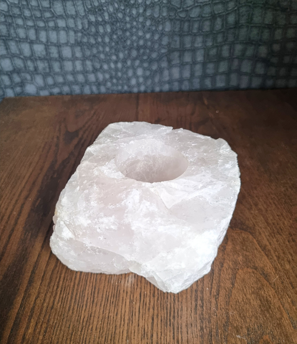 Rozekwarts waxinelichthouder Nr. 1