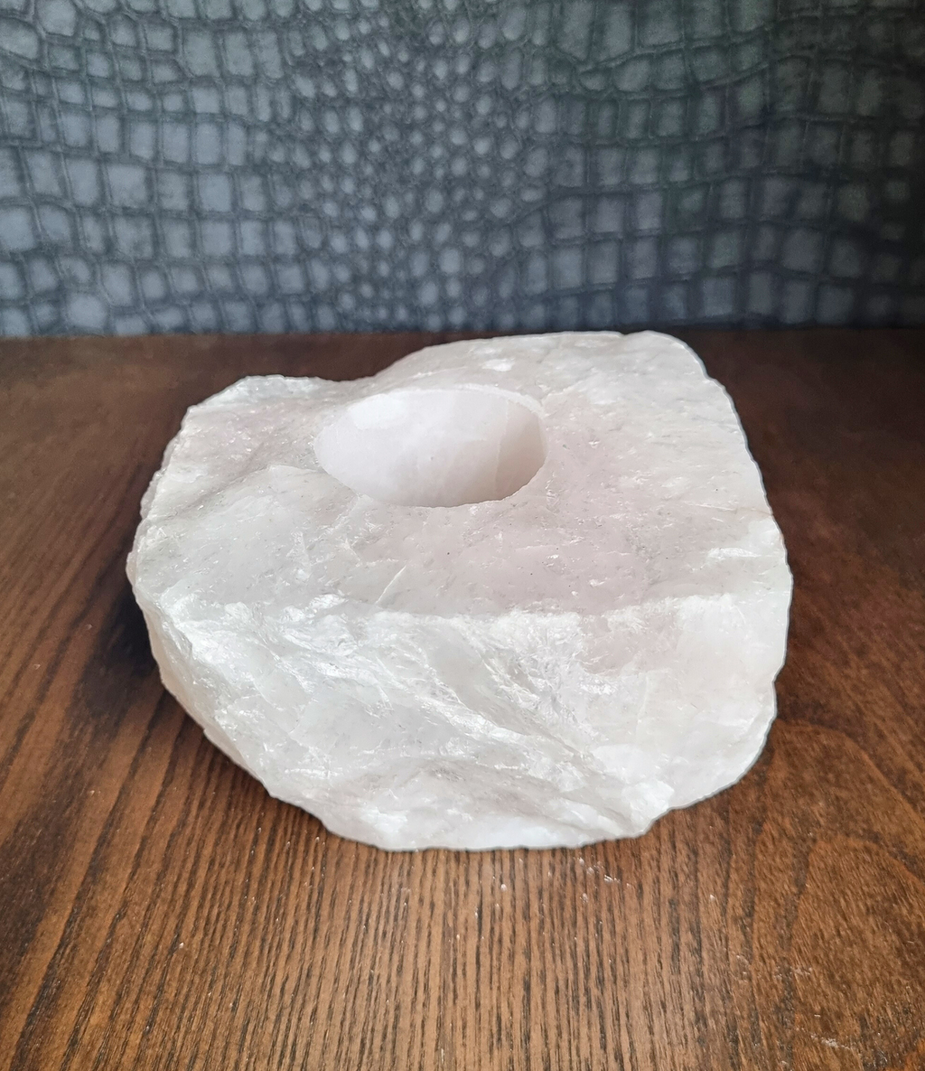 Rozekwarts waxinelichthouder Nr. 2