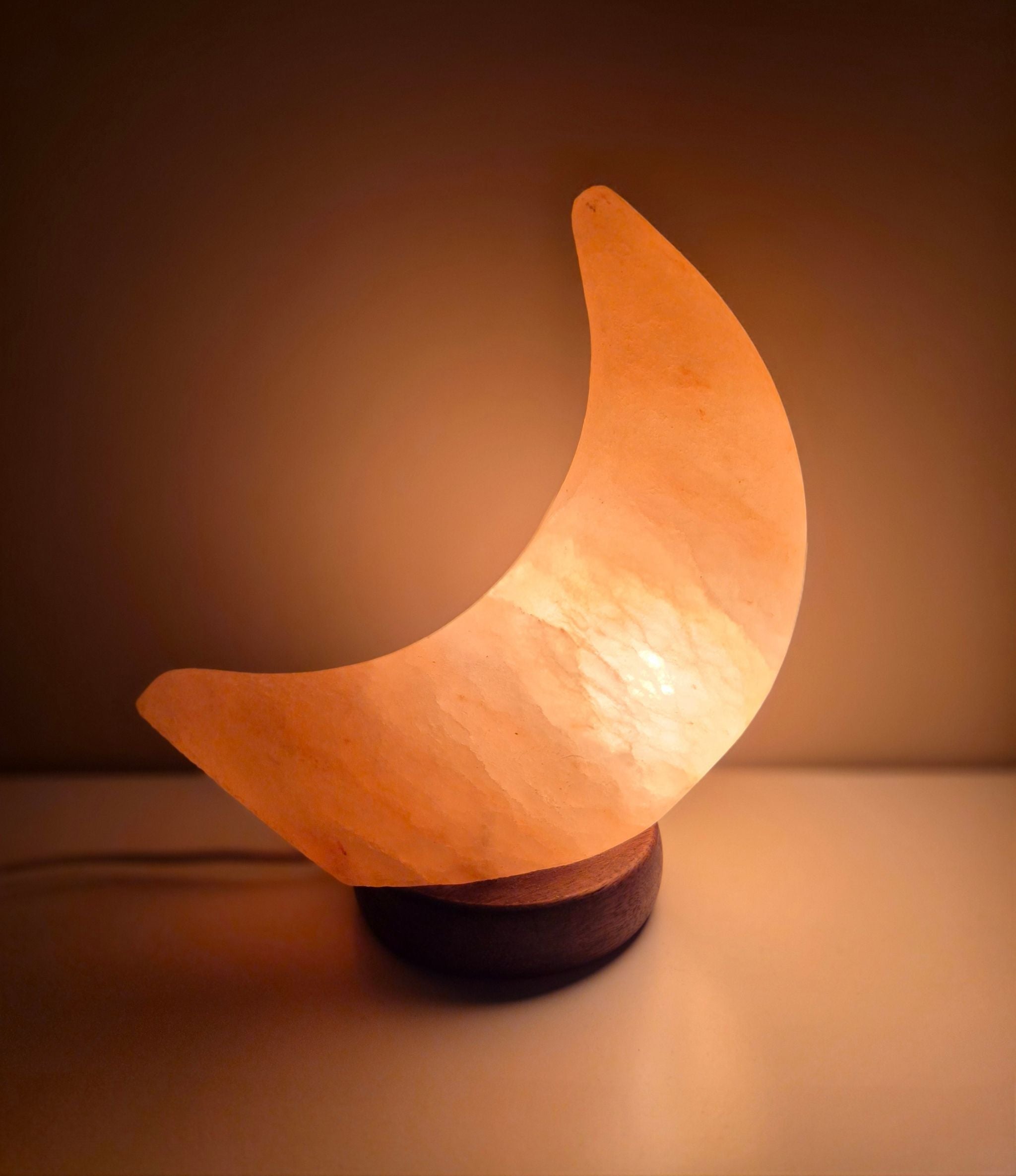 Himalaya zoutlamp maan - oranje