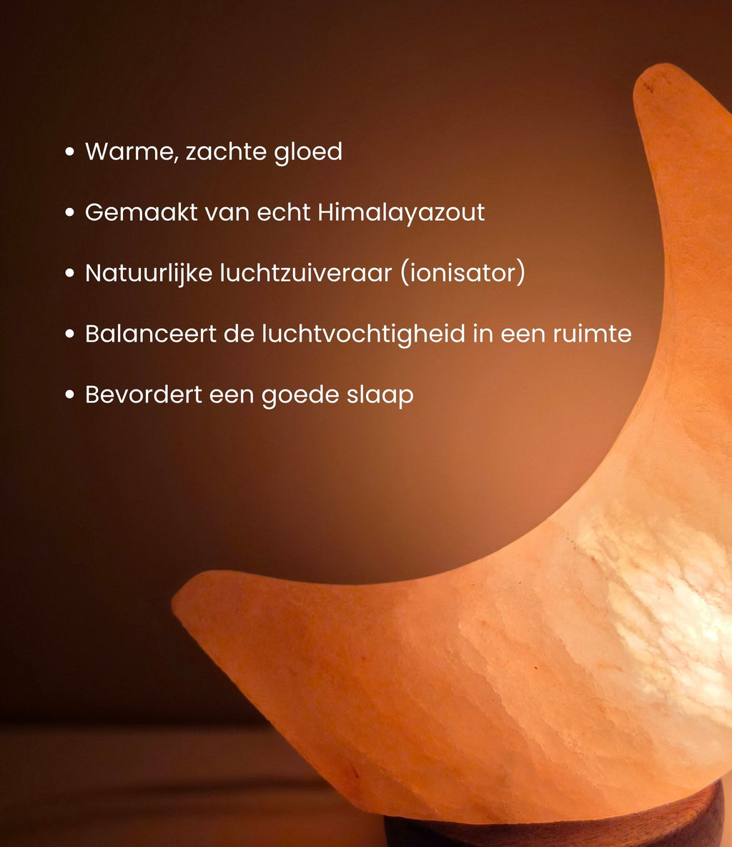 Himalaya zoutlamp maan - oranje